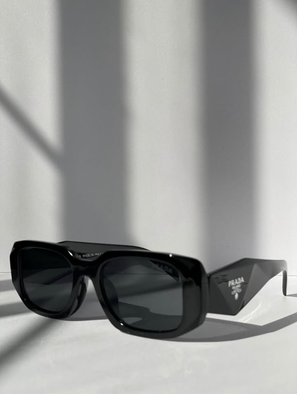 Prada PR 17WS 1AB5S0 Black Sunglasses Dark Grey Lenses Black Frame Unisex NEW