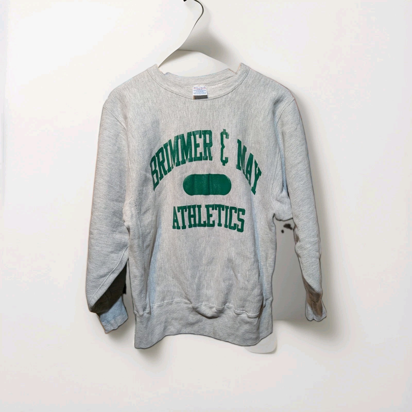 Champion Reverse Weave Brimmer & May Athletics Crewneck Large USA Made Vintage 