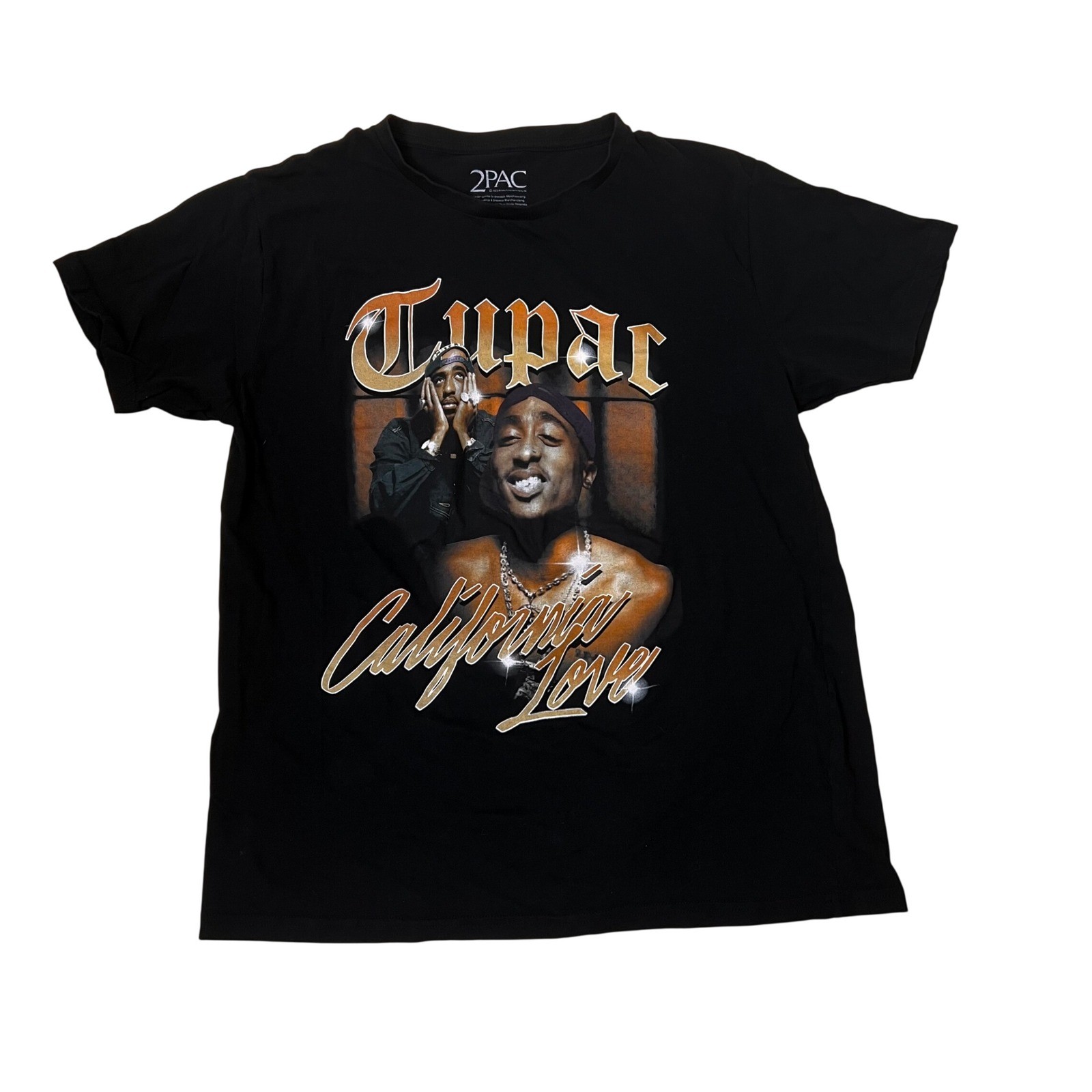 Tupac Shakur California Love Graphic T-Shirt Men\'s Large Black Bravado Rap Tee