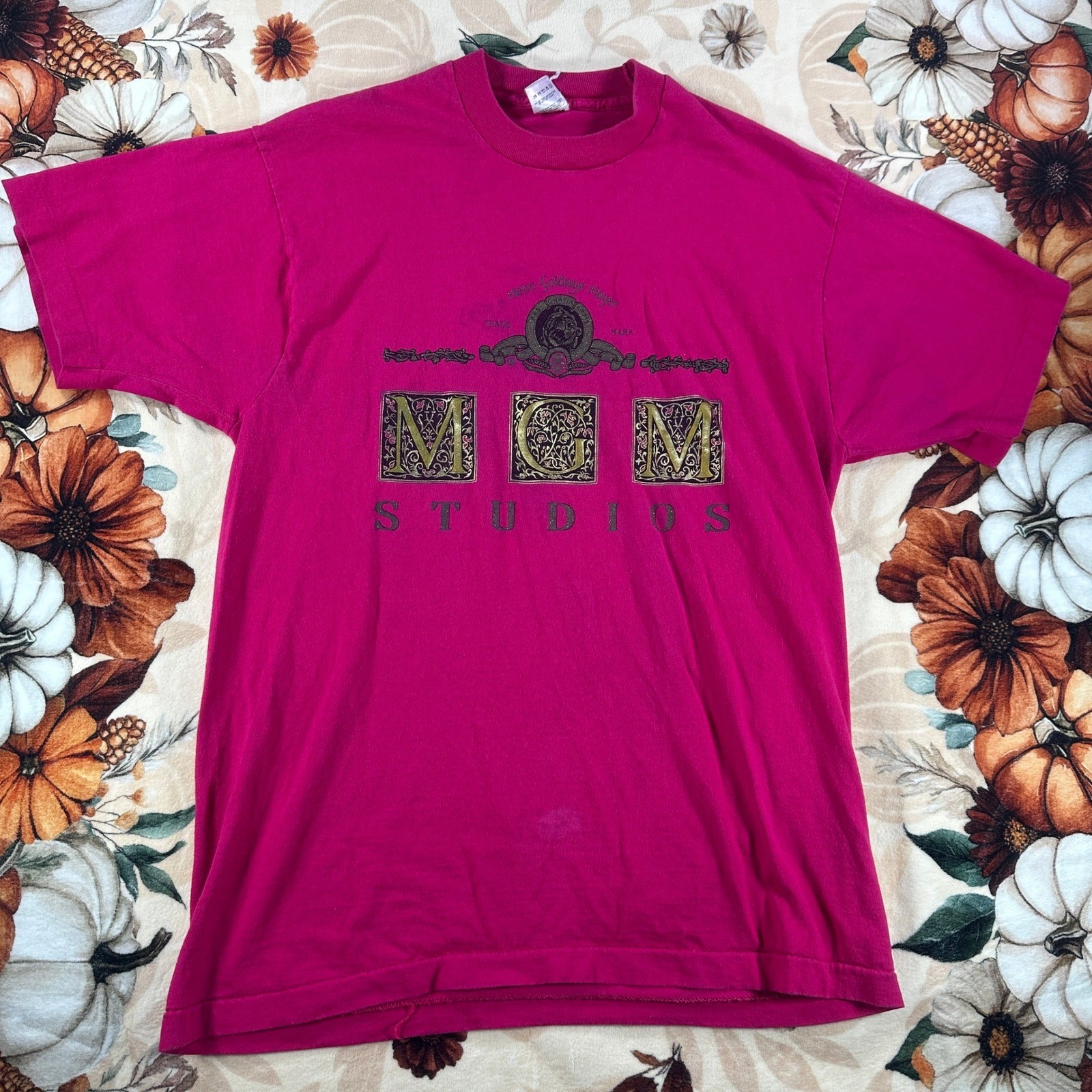 VTG 90s MGM Studios Shirt Mens Size XL Extra Large Pink Single Stitch Movie Tee