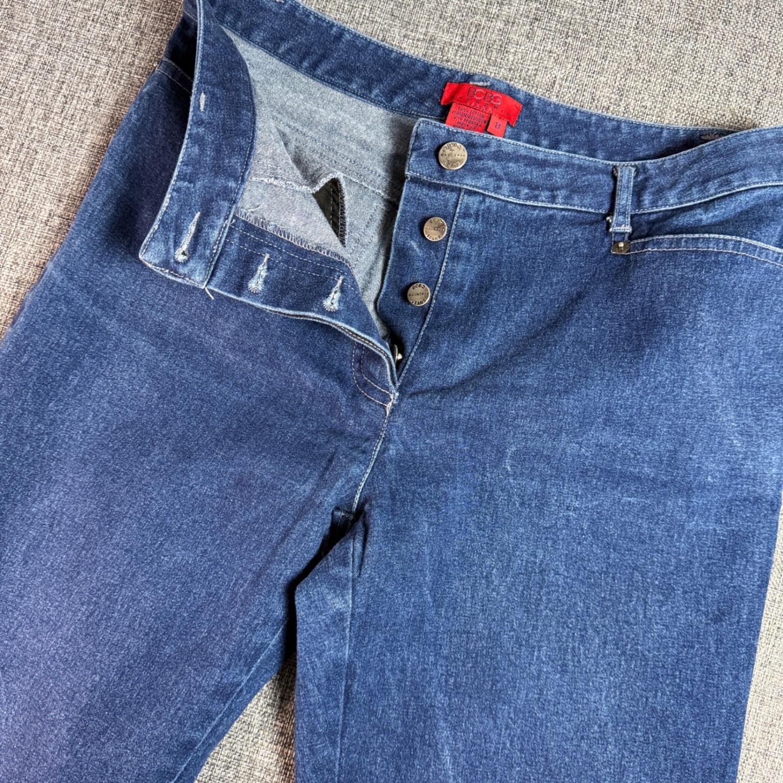 Women BCBG Max Azria Jeans | Size 8 Blue | Straight Leg Button Fly Stretch
