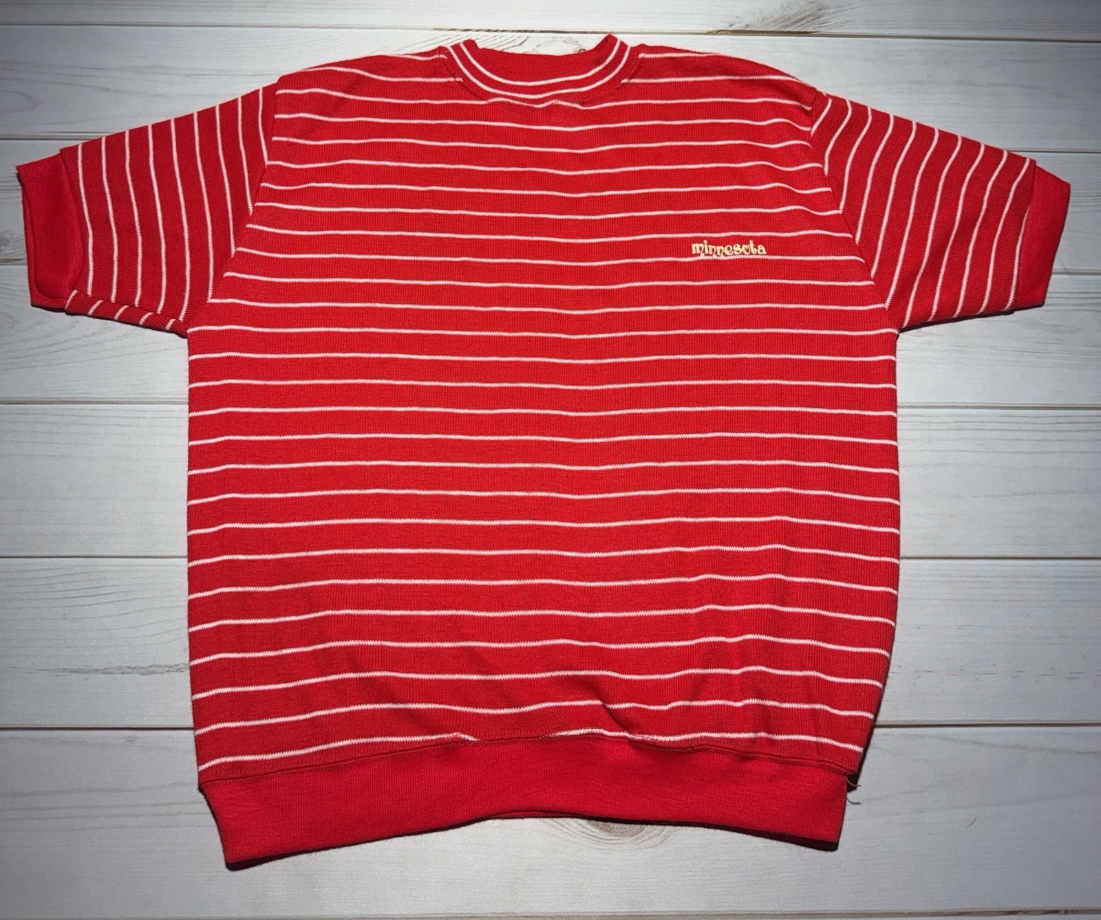 Vtg 60s Champion Stripped Pullover Sweatshirt USA Concordia College Minnesota