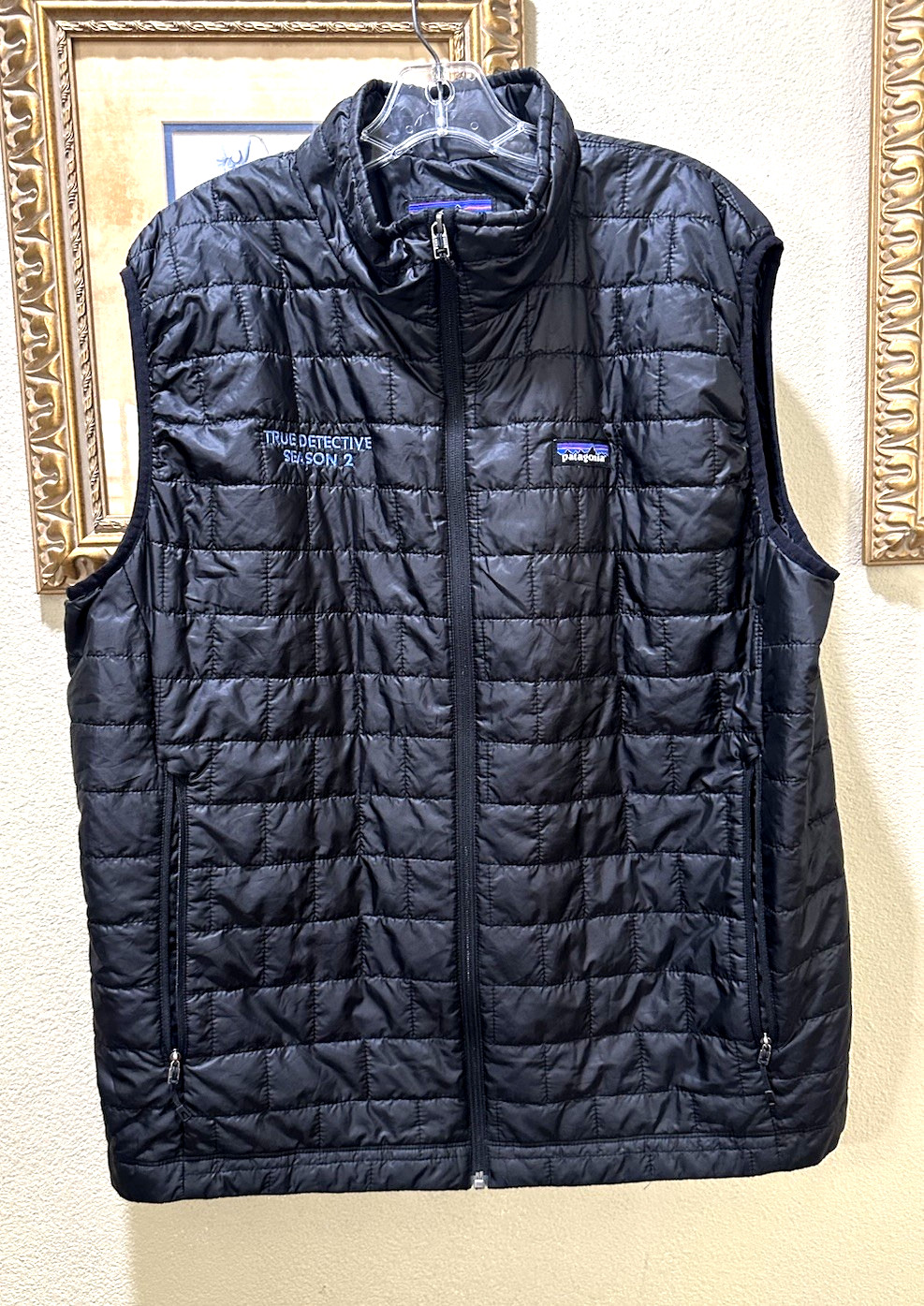 PATAGONIA Size XL True Detective Season 2 TV Memorabilia Black Puffer Vest
