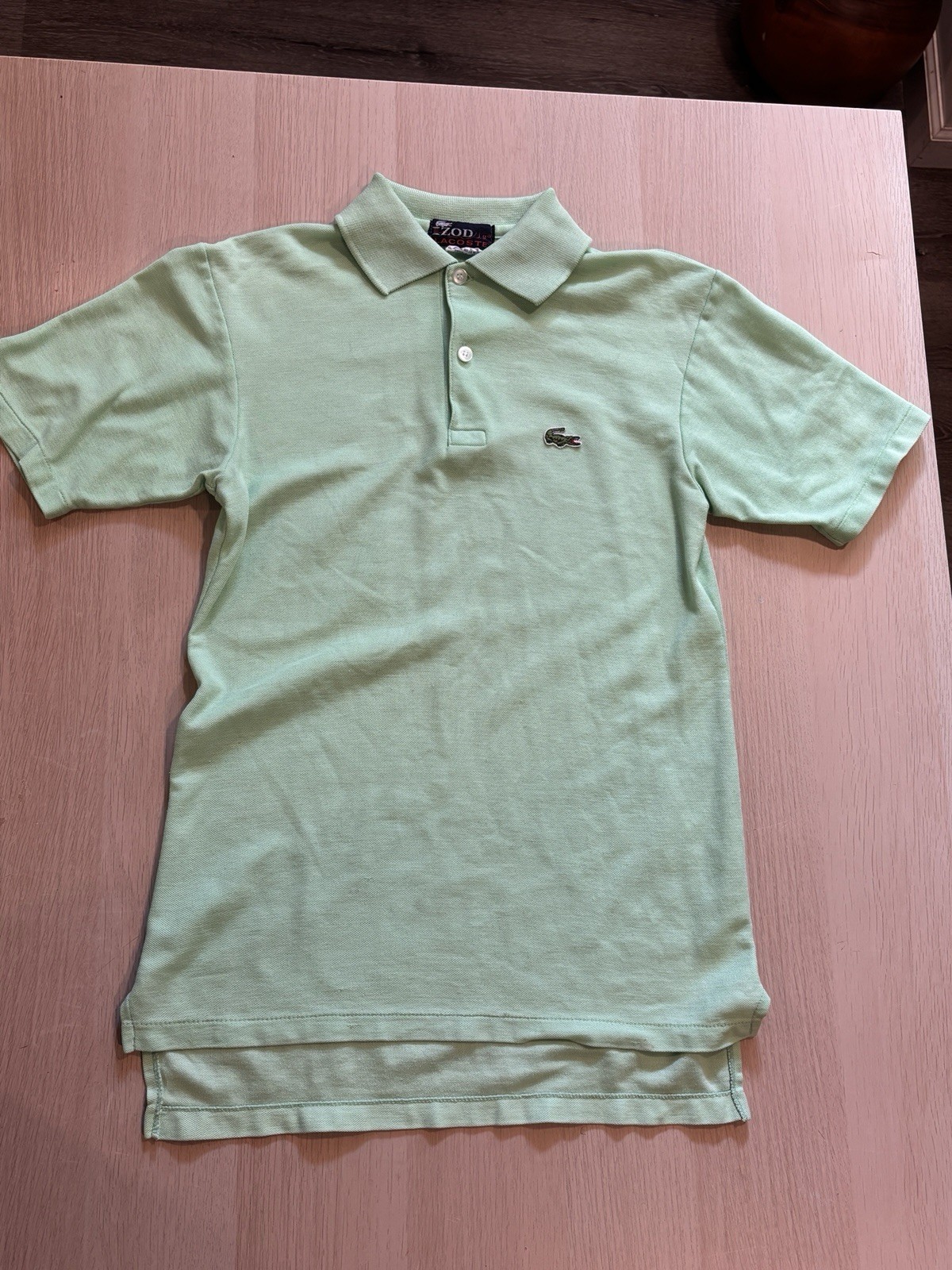 IZOD Lacoste Green Solid Polo Shirt Crocodile Logo Short Sleeve