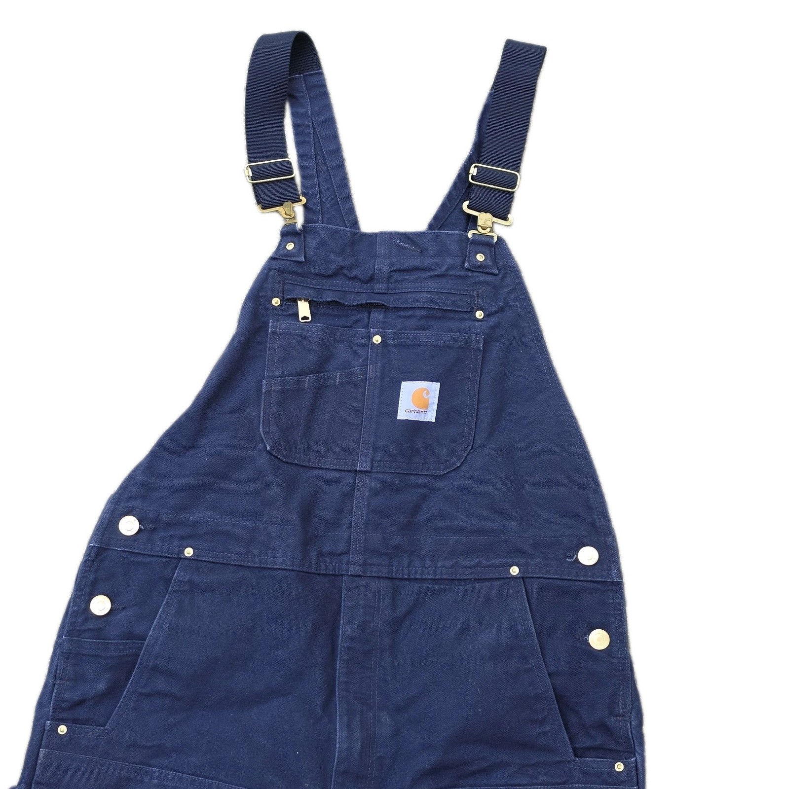 Carhartt R01-M Relaxed Fit Duck Bib Overalls Navy Blue Size 38x30