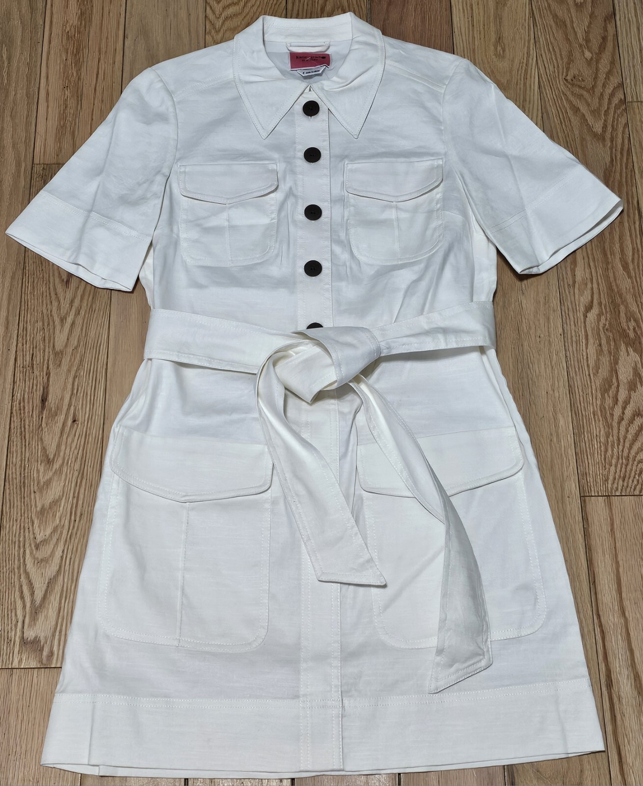 Kate Spade New York Women\'s White Utility Shirt Midi Button Dress