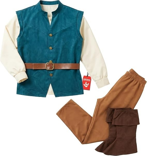 Men`s Flynn Rider Costume Adult Eugene Full Fairy Tale Outfit M - XXL Halloween