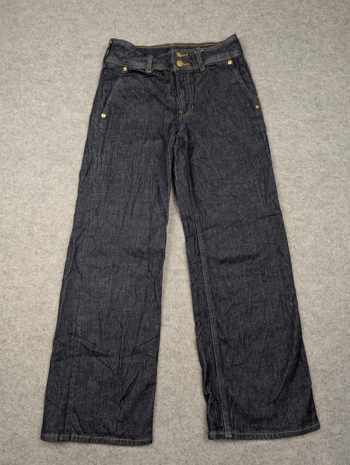 J.Crew Wide Leg Jeans Womens 24 Blue Dark Wash High Rise Stretch Denim