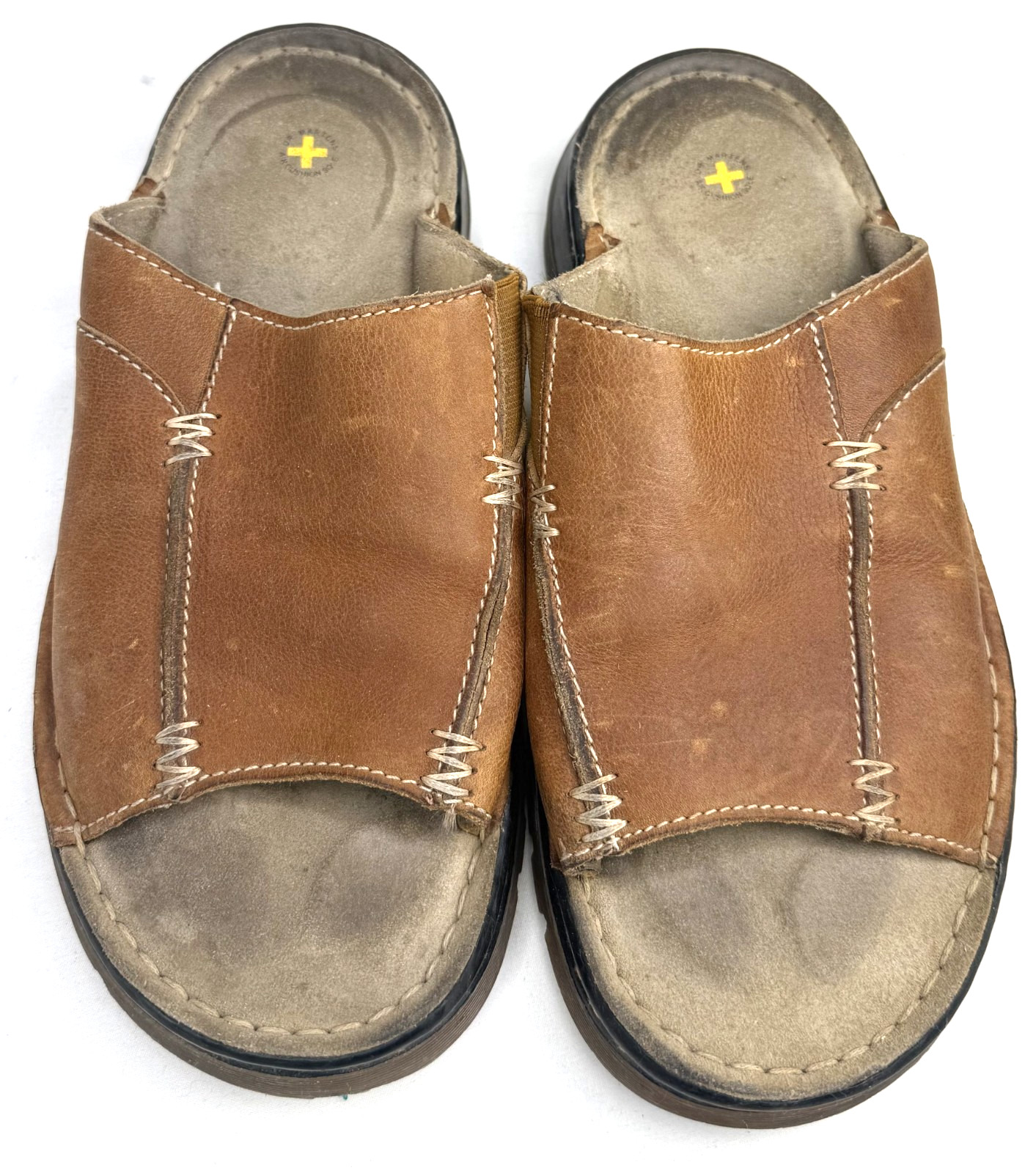 Vintage Dr. Martens AW004 Fenton Brown Leather Slide Sandals Women 8 Men 7 EU 39