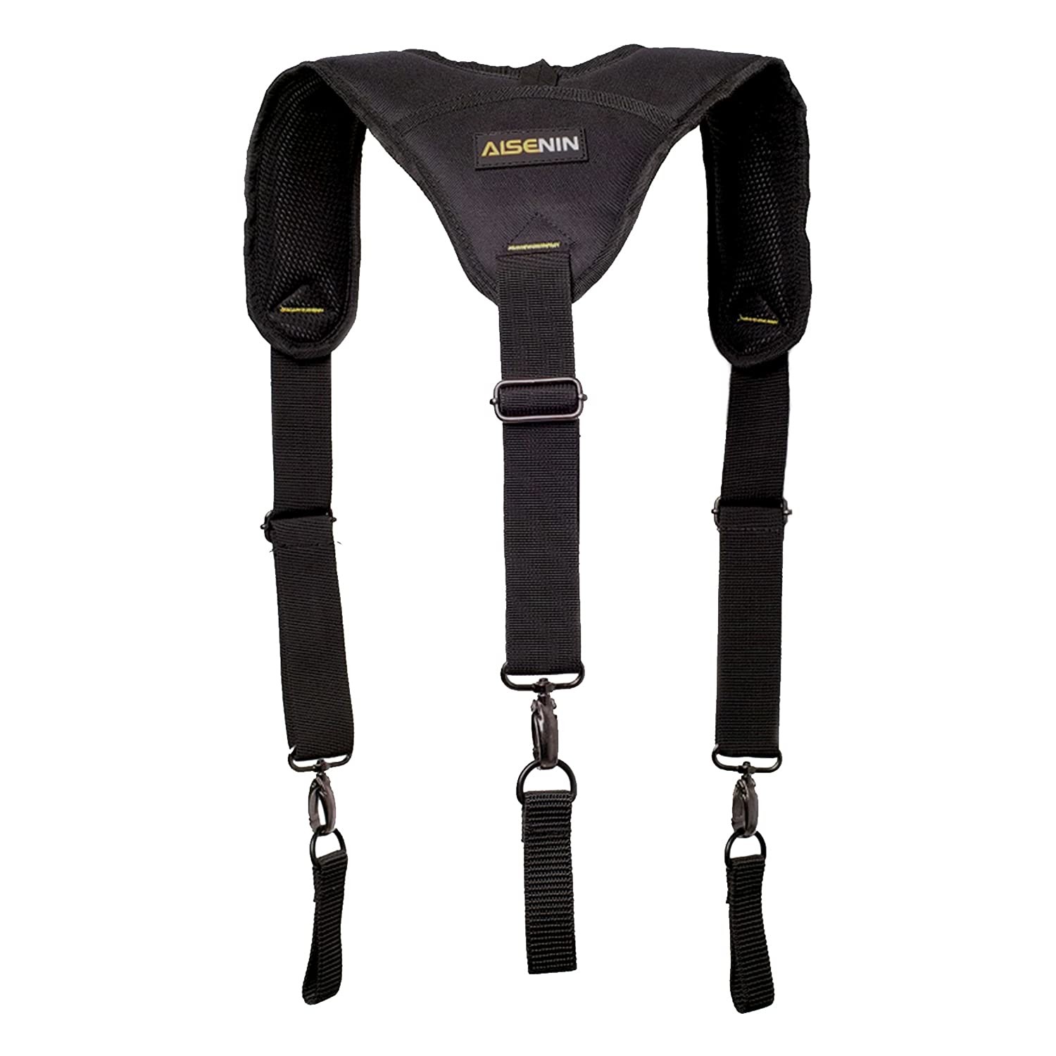 AISENIN Heavy-Duty Tool Belt Suspenders for Men, 3 Point Padded Suspenders Const