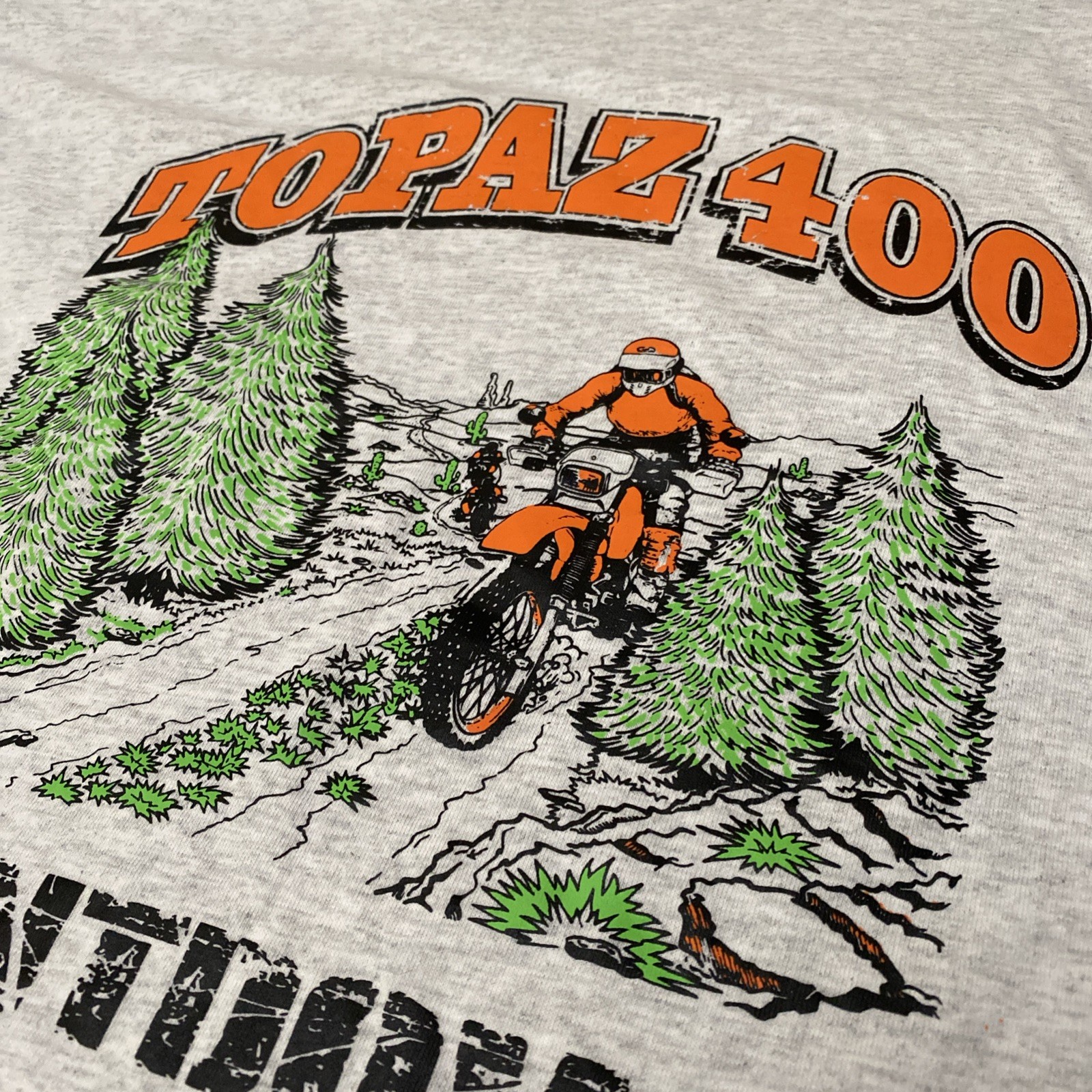 Vintage topaz 400 t shirt motorcycle enduro race by countdown Men’s XXL Gray 2XL