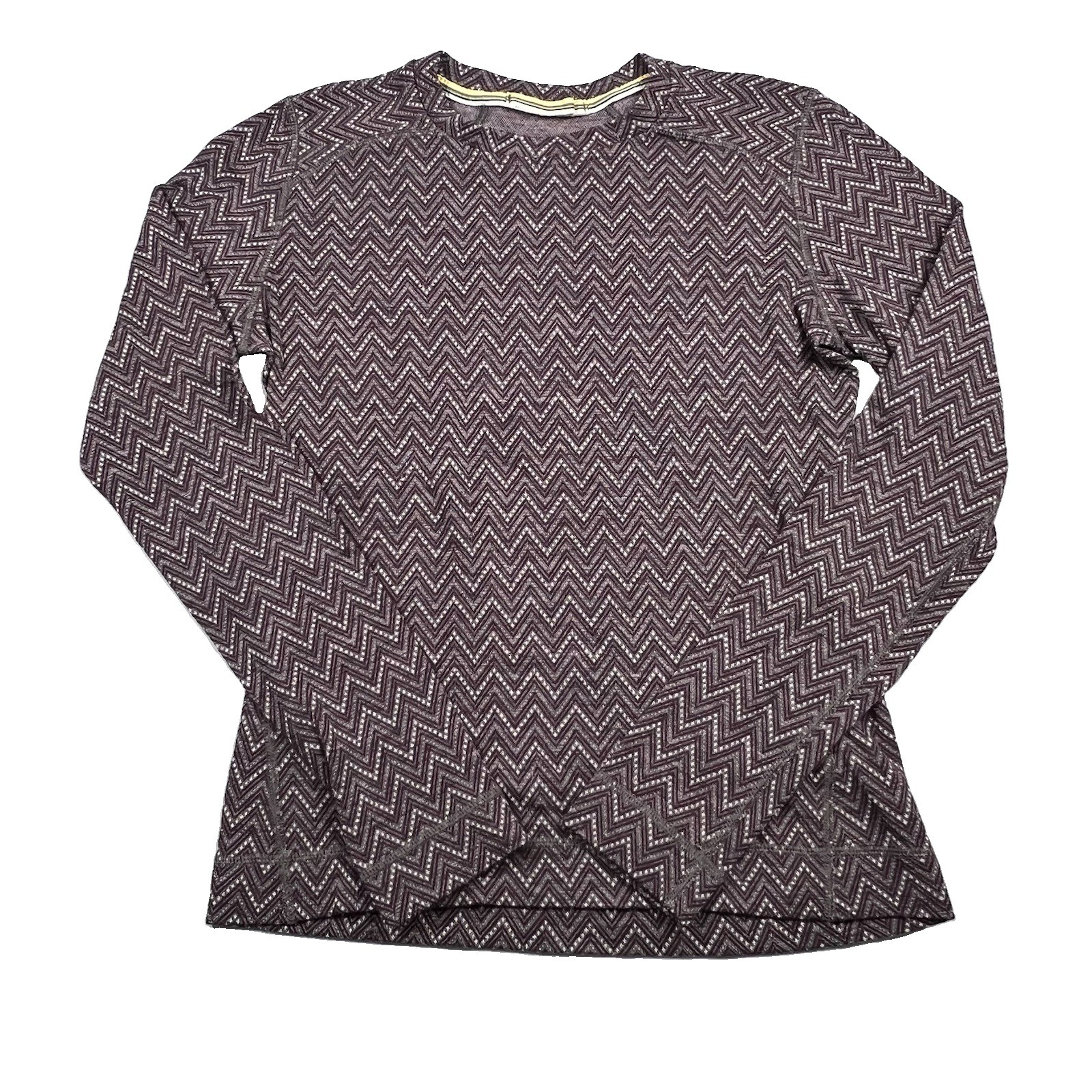 Smartwool Merino 250 Base Layer Long Sleeve Top Womens Small Plum Zigzag Chevron