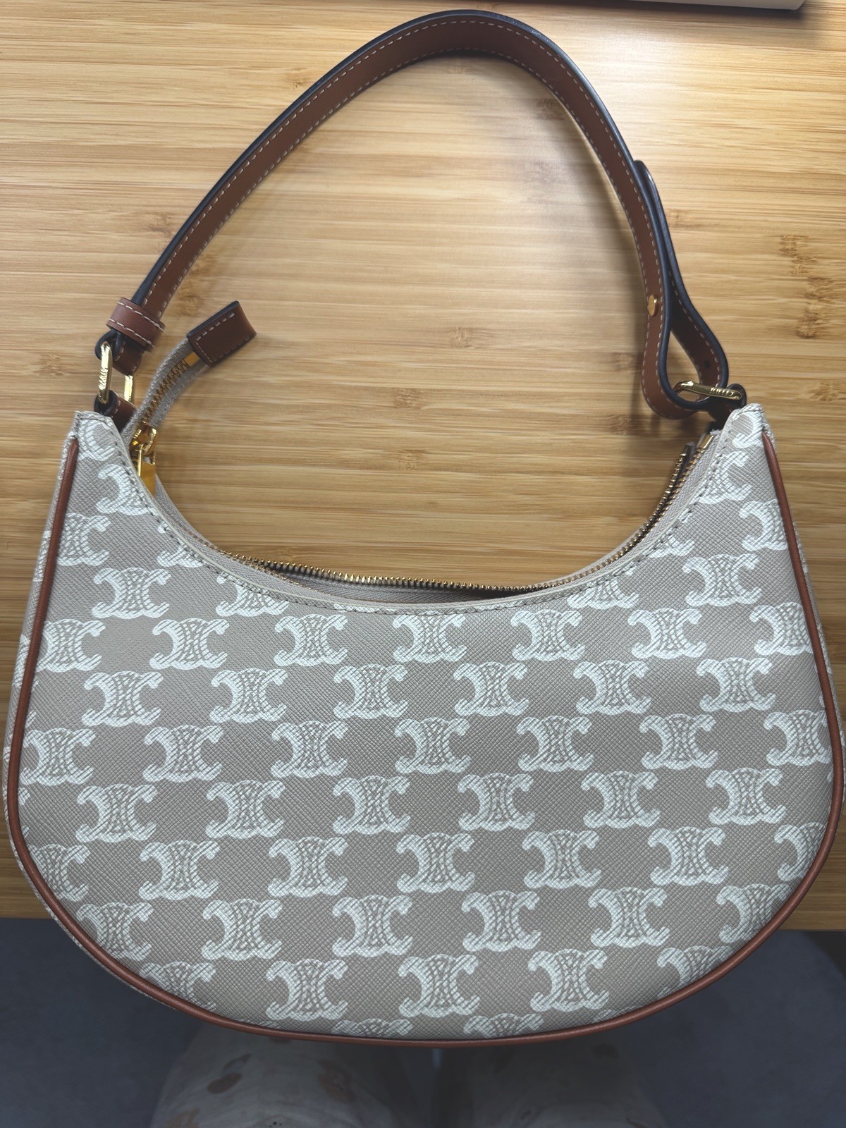 CELINE Ava Hobo Bag Brown Canvas/Leather