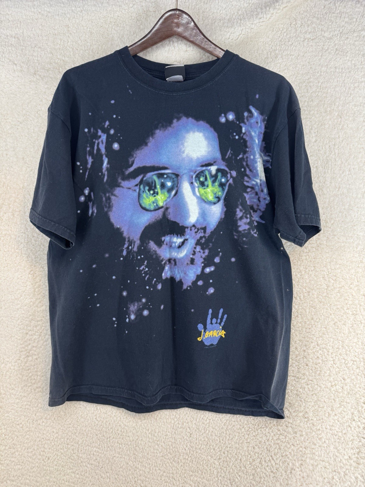 Vintage Jerry Garcia Liquid Blue Shirt Mens Large Black 2005 Grateful Dead XL 