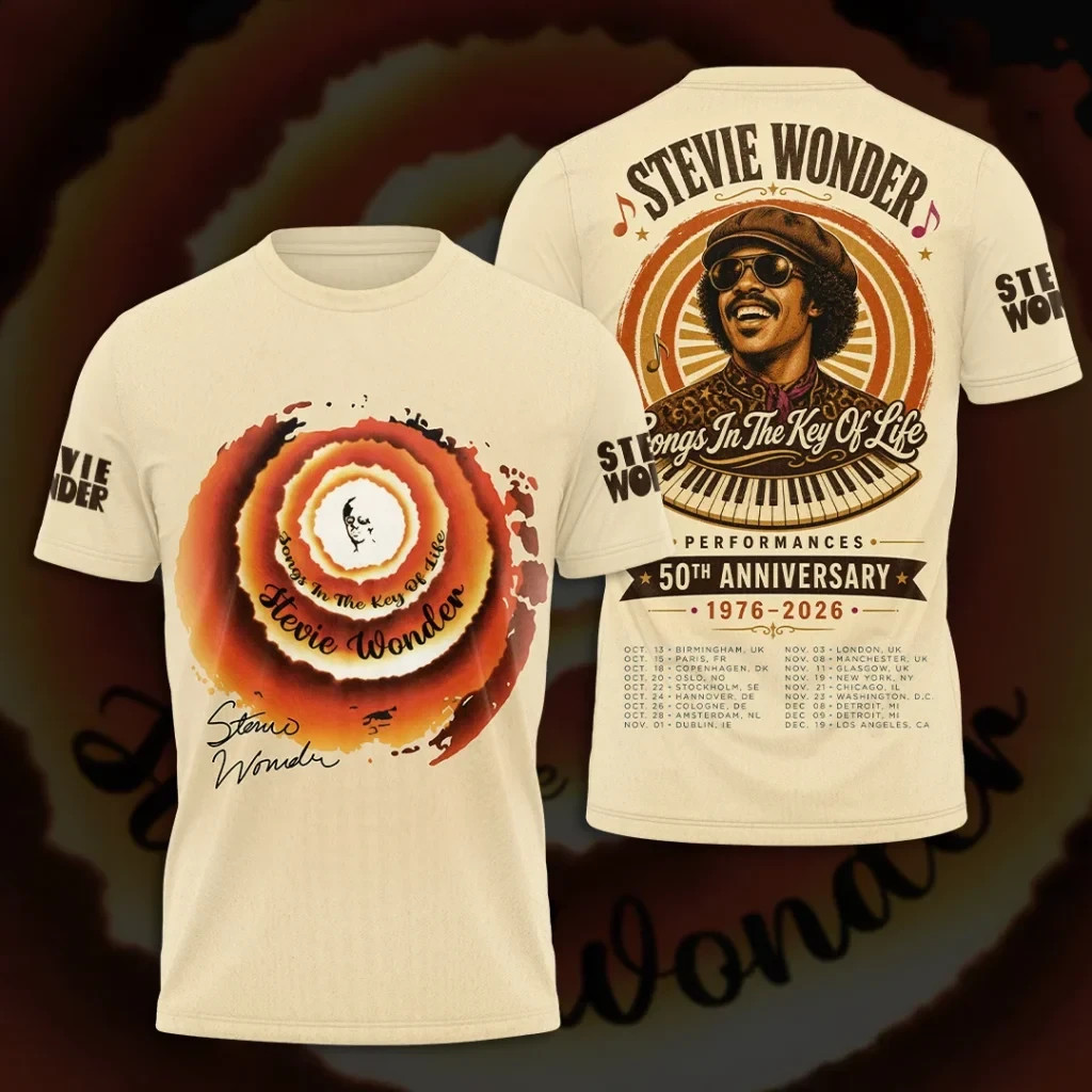 Stevie Wonder Songs in the Key of Life 50th Anniversary Tour 3D Apparel