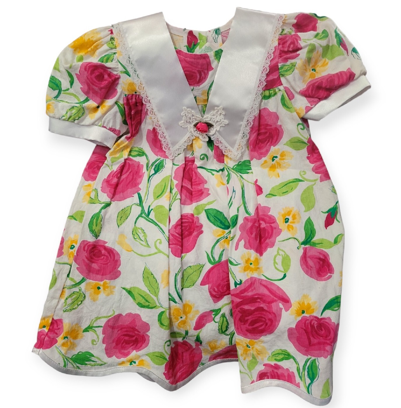 Vintage EVY girls Size 5 Floral Smock Dress Made In USA  SUMMER DRESS
