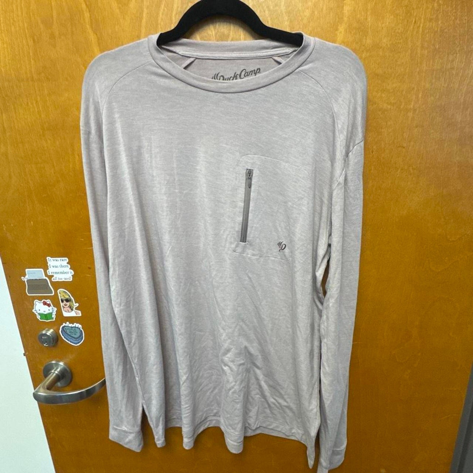 Duck Camp Bamboo Long Sleeve Shirt Large Gray Zip Pocket Outdoor Fishing