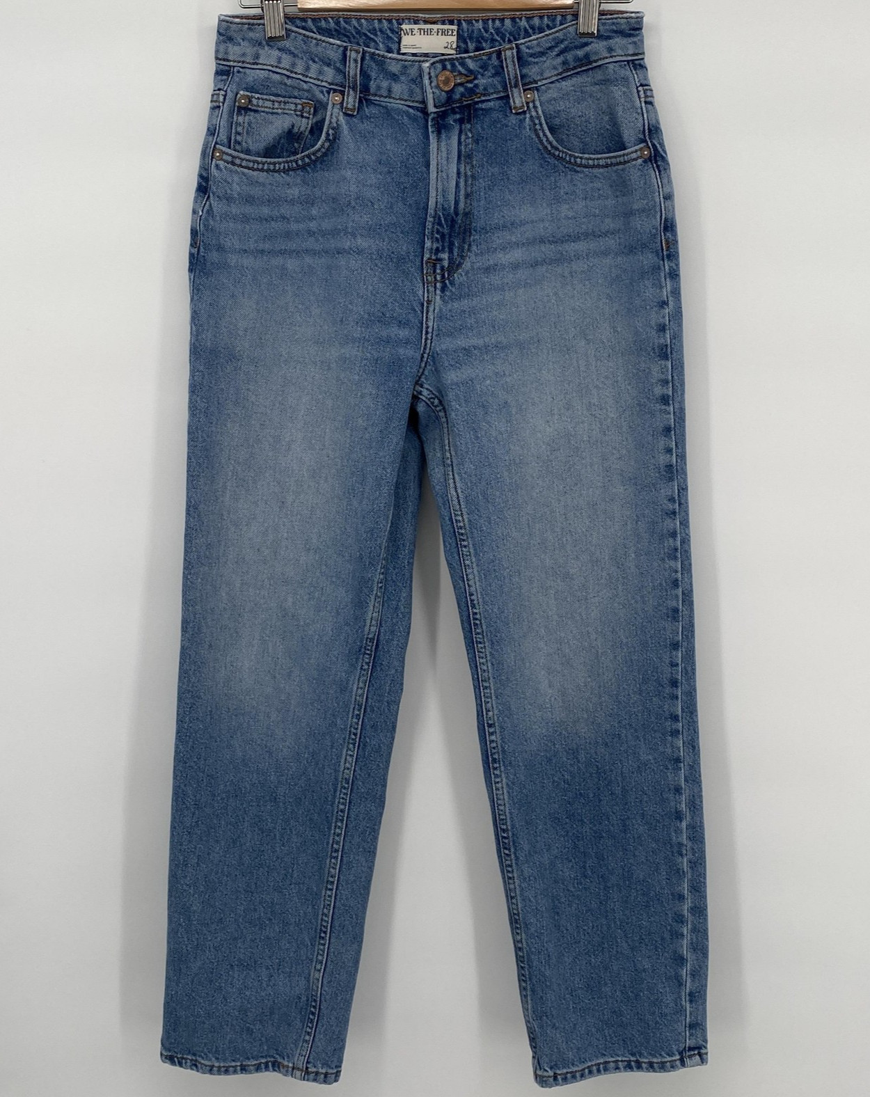 We The Free The Pacifica High Rise Slim Straight Leg Jeans Blue Women 28 (28x28)