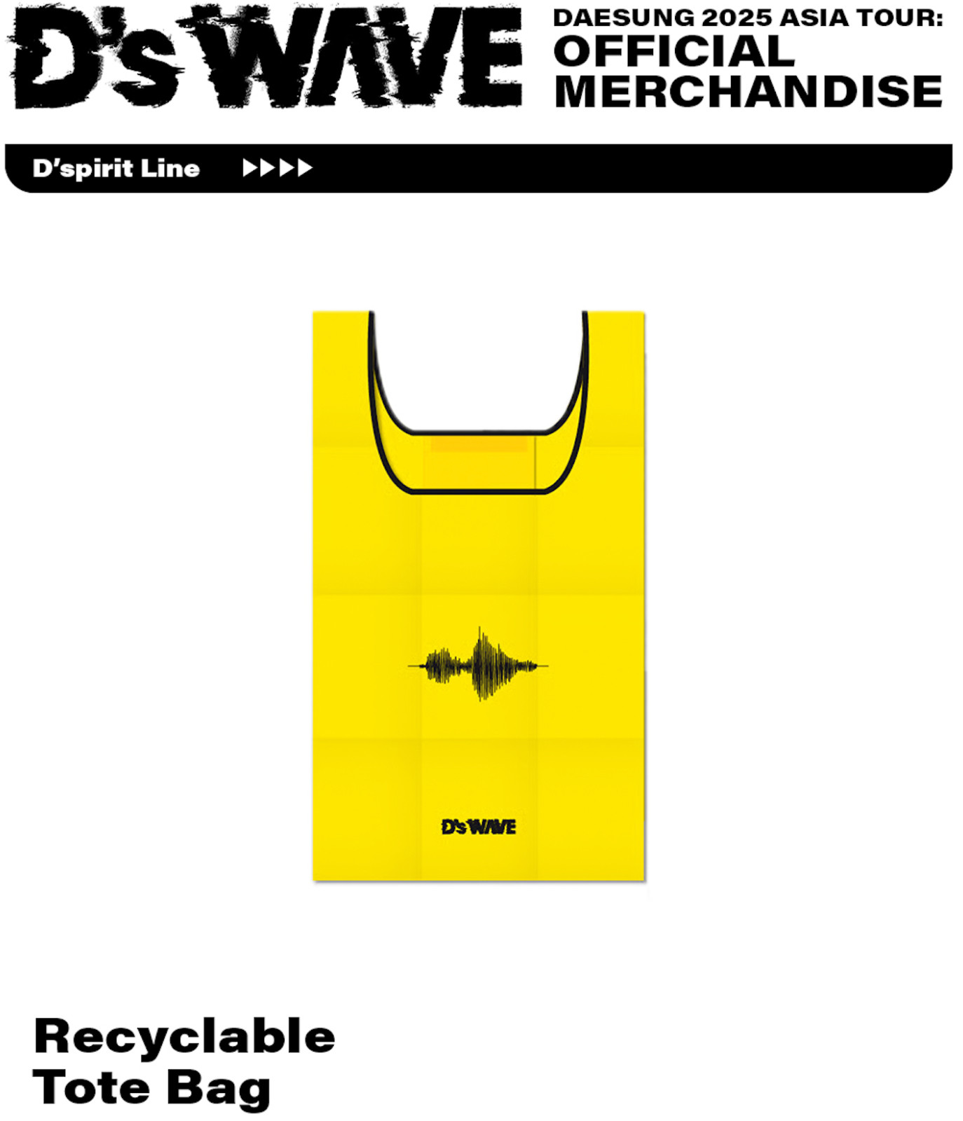 DAESUNG BIGBANG D\'spirit Official Foldable Tote Bag KPOP Tour Merch | AU STOCK