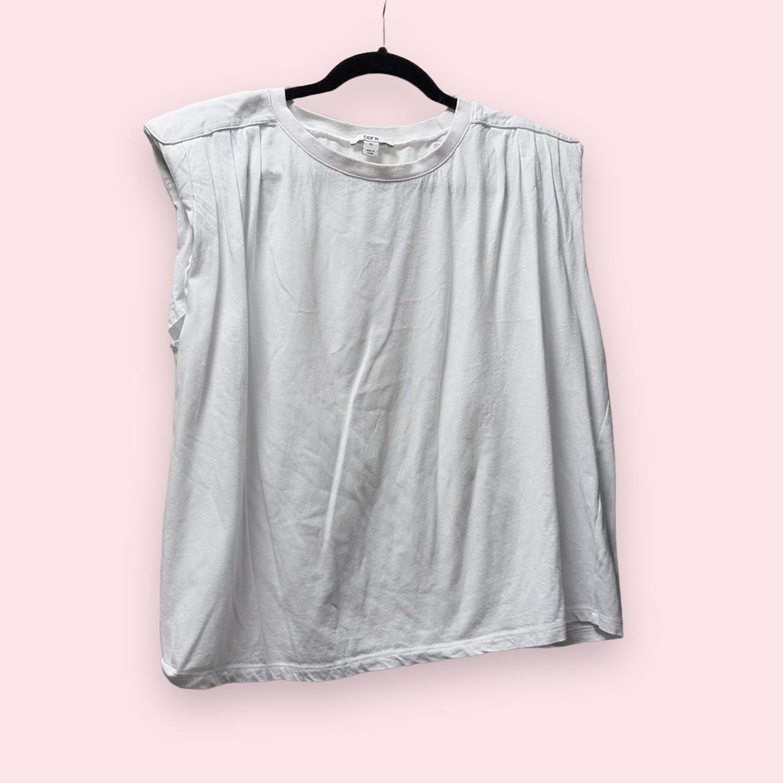 Bar III White Padded Shoulder Muscle Tee XL