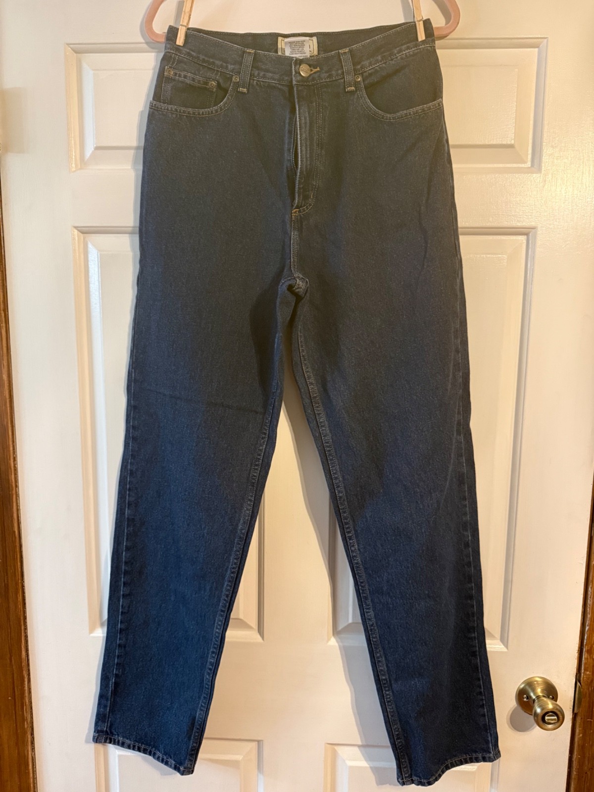 Vintage LL Bean Classic Fit Jeans Womens 12 Tall Dark Wash Straight Leg