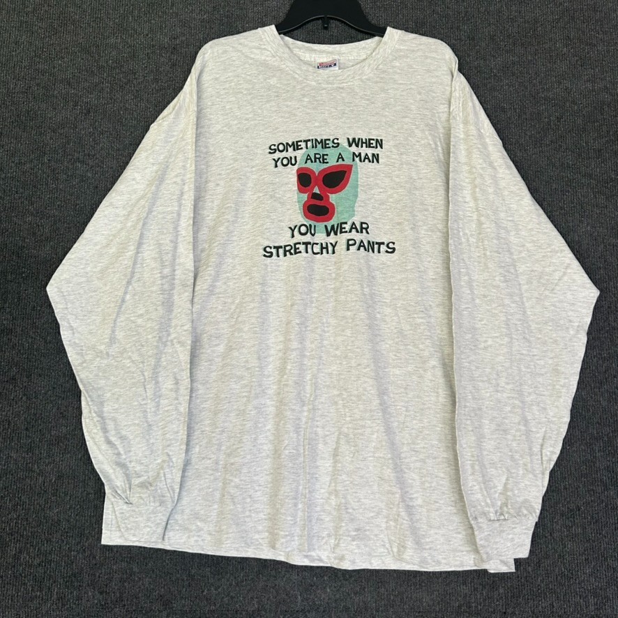 Hanes Beefy-T Nacho Libre Graphic Long Sleeve Shirt 2XL Wear Stretchy Pants