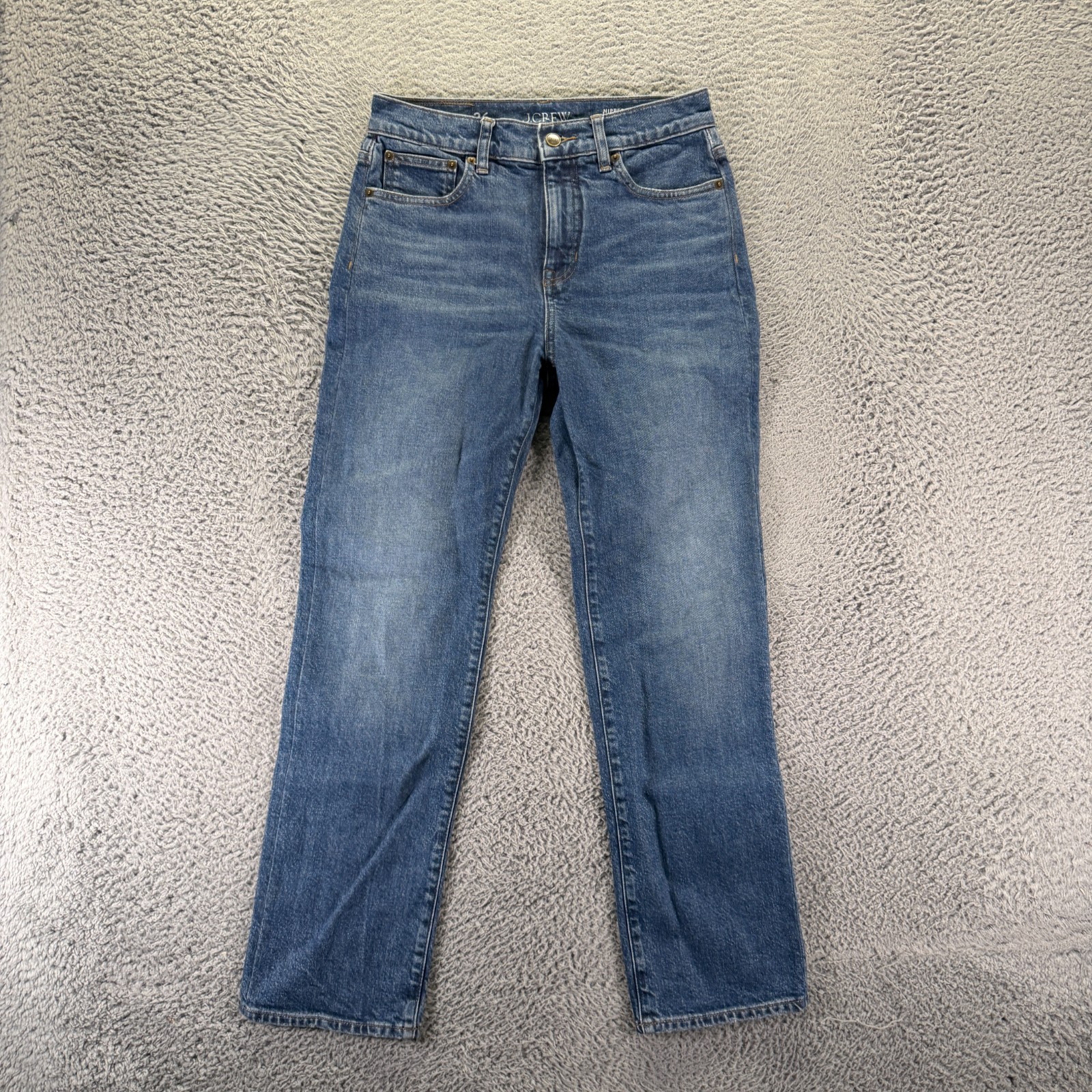 J.Crew Nipped Jeans Women\'s 26x29 Blue Cotton Denim Straight Workwear Stretch