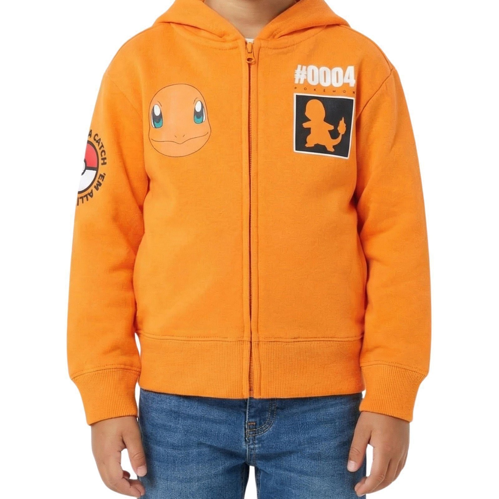 Pokemon Boys Charmander Zip-Up Hoodie Sweatshirt #0004 Graphic Fleece Jacket...