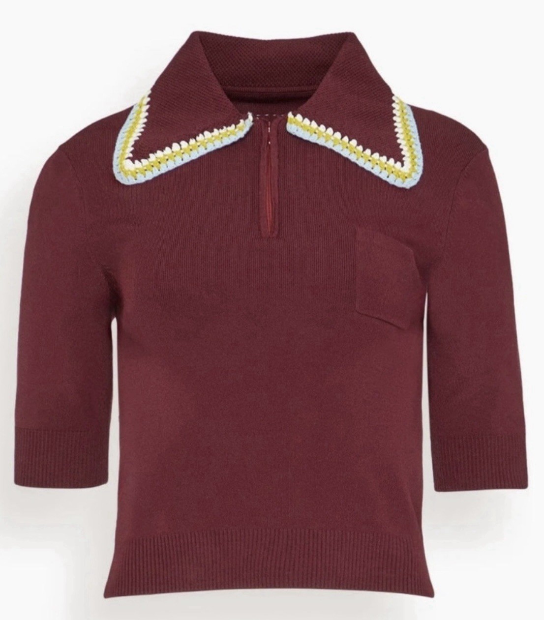 Alemais Jasper Knit Polo – Deep Red/Chocolate – Size AU8/US4
