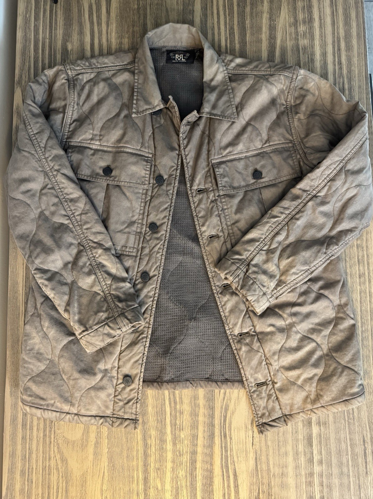 Rare Vintage RRL Label Ralph Lauren Military Inspired Onion Quilted Jacket Coat