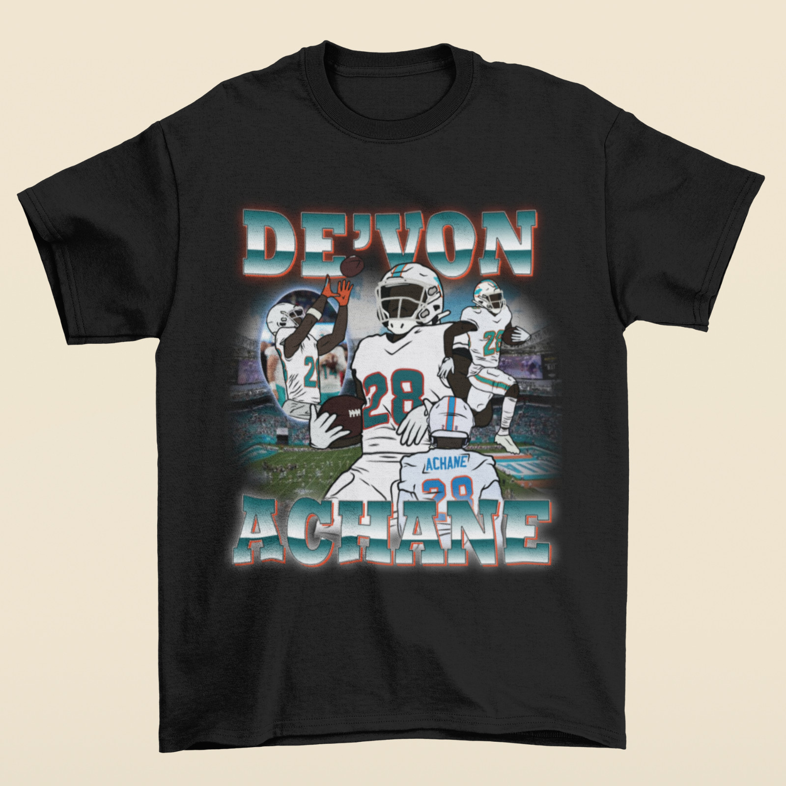 De’Von Achane Vintage Style Miami T-Shirt