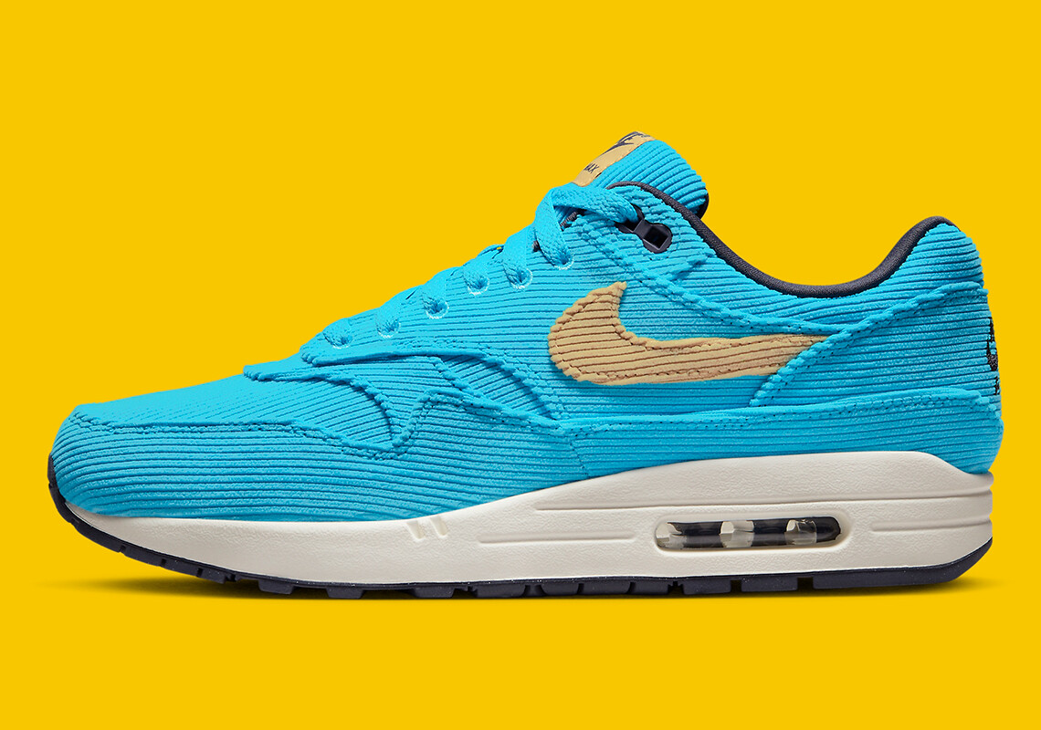 Nike Air Max 1 PRM Corduroy Baltic Blue Sesame FB8915-400 sz 8 Men\'s Retro