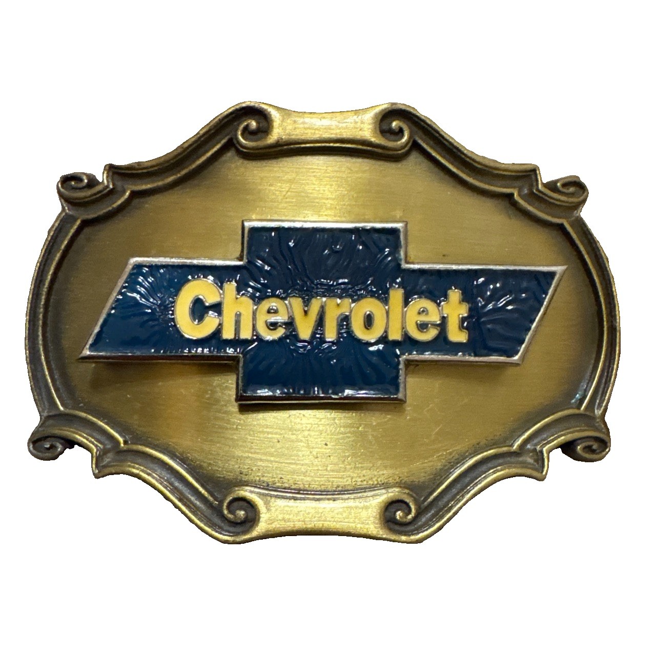 RARE Vintage 1978 Chevrolet Chevy Raintree Belt Buckle Brass w. Enamel