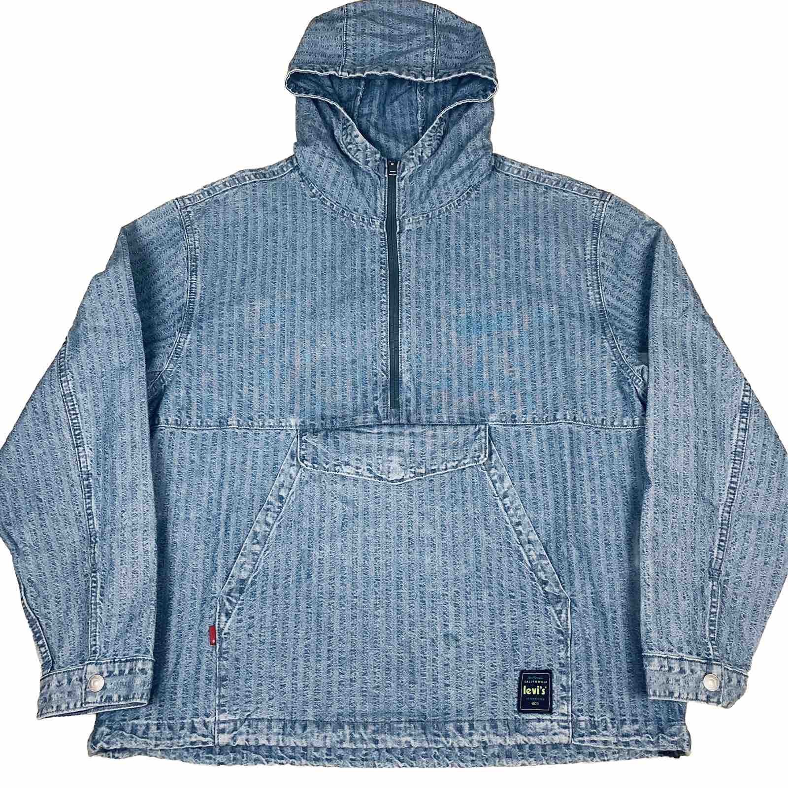 Levi’s Premium European Collection Mens M Textured Denim Anorak Jacket NWOT