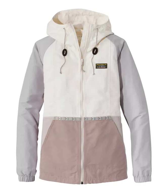 L.L.Bean Women's Plus Size Mountain Classic Jacket Paperwhite Putty Windbreaker