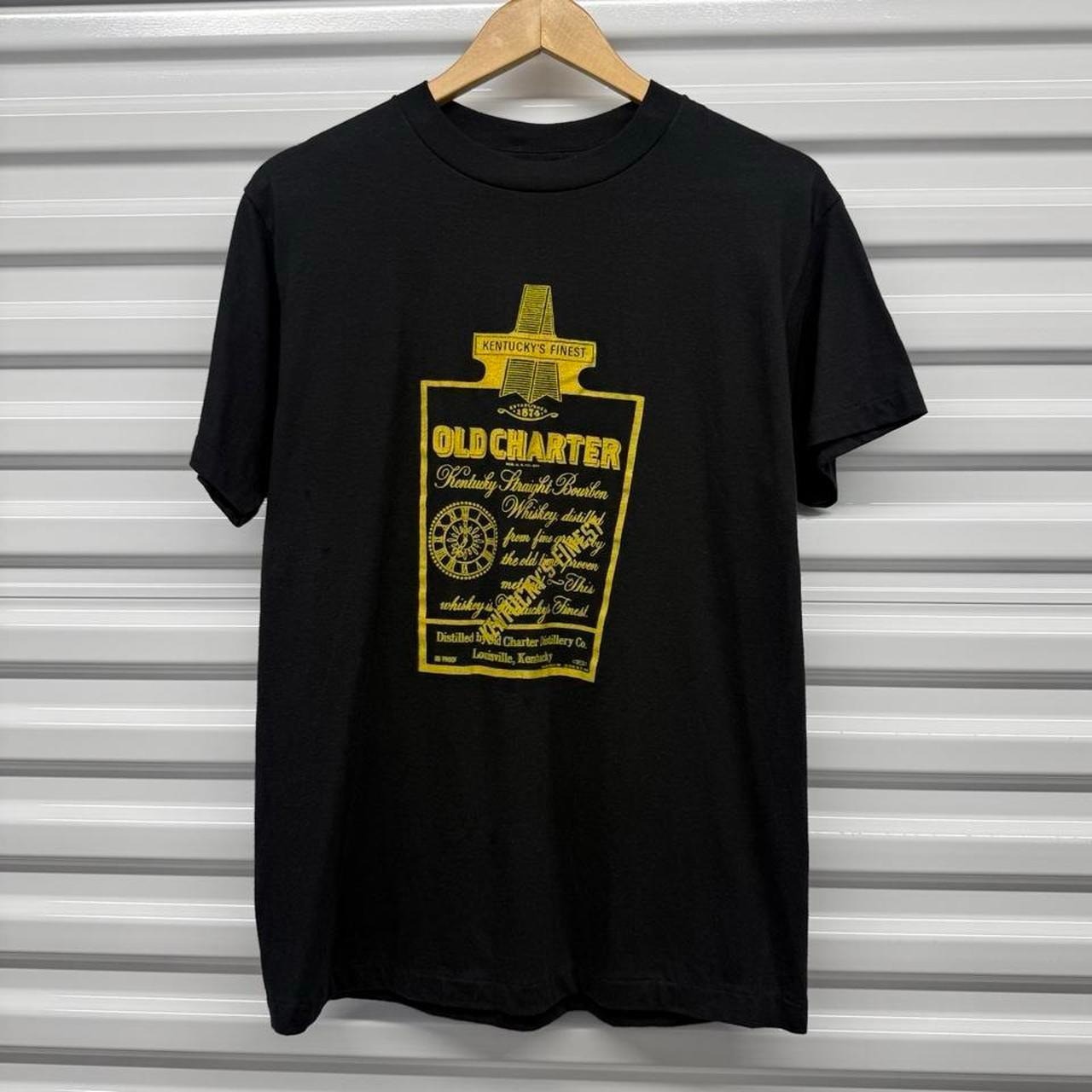 VTG 80s Old Charter Double Sided Alcohol Promotional T-Shirt Size L