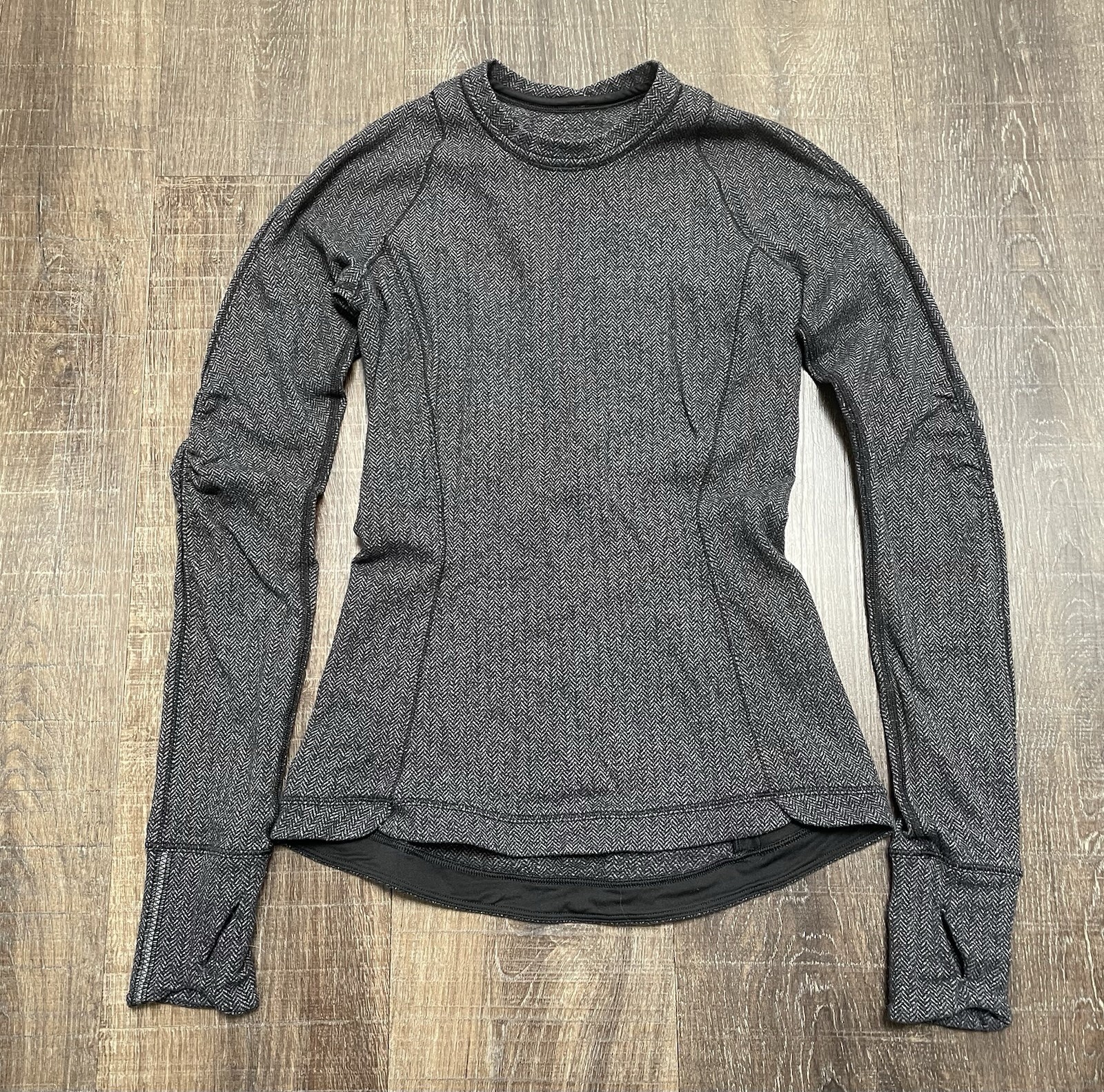 Lululemon Runderful Long Sleeve Spaced Out Space Dye Black White Size 2