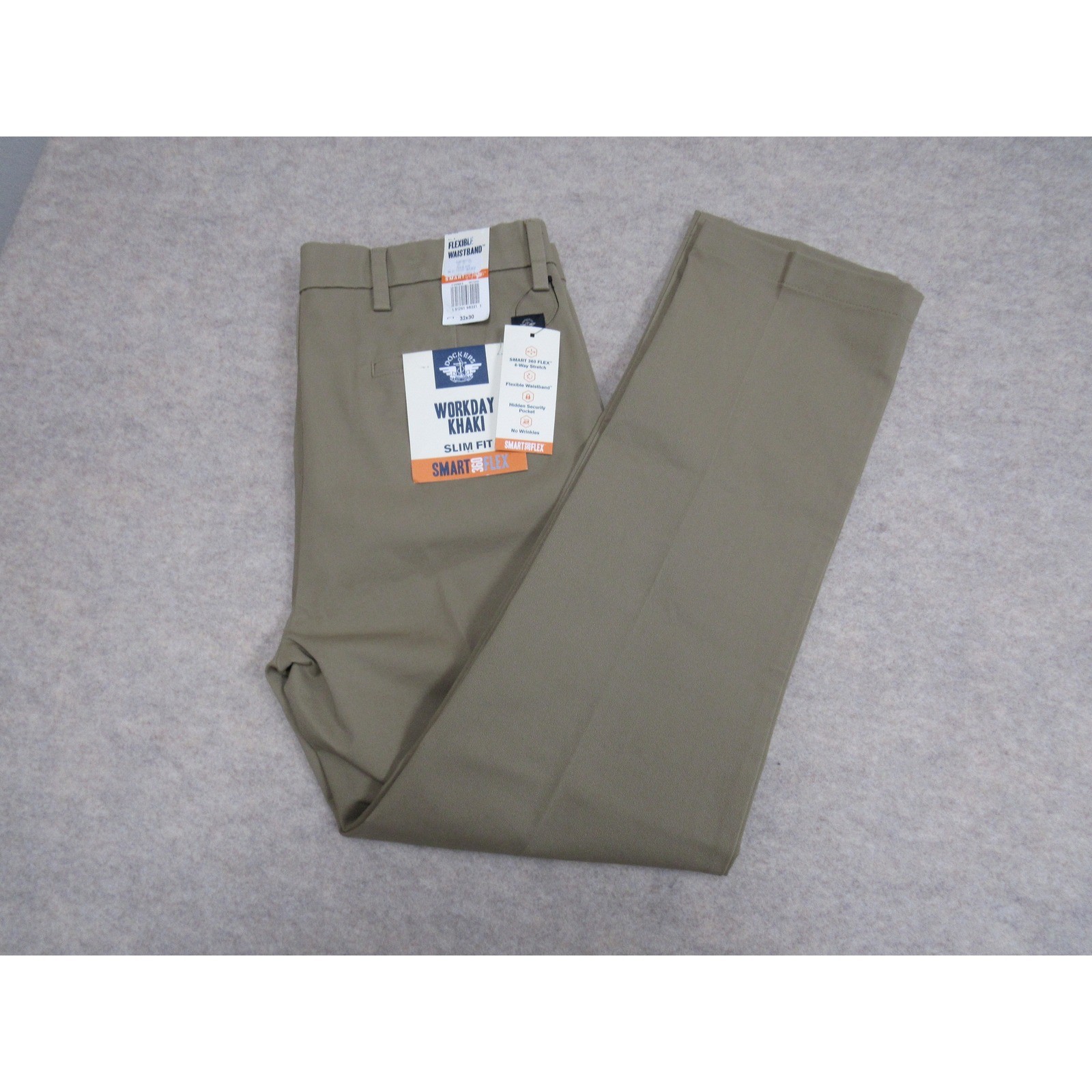 Dockers Workday Khaki Slim Fit Smart 360 Flex Pants 32x30 Tan Chinos NEW