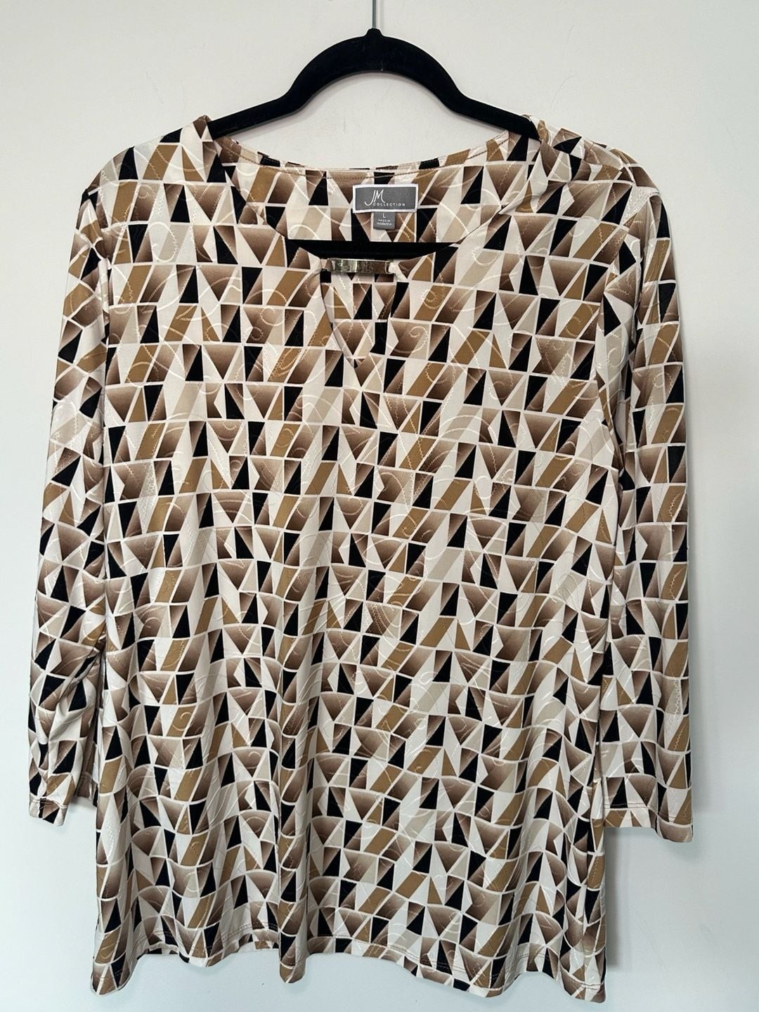 Calvin Klein Geometric Patterned Top Size 3X
