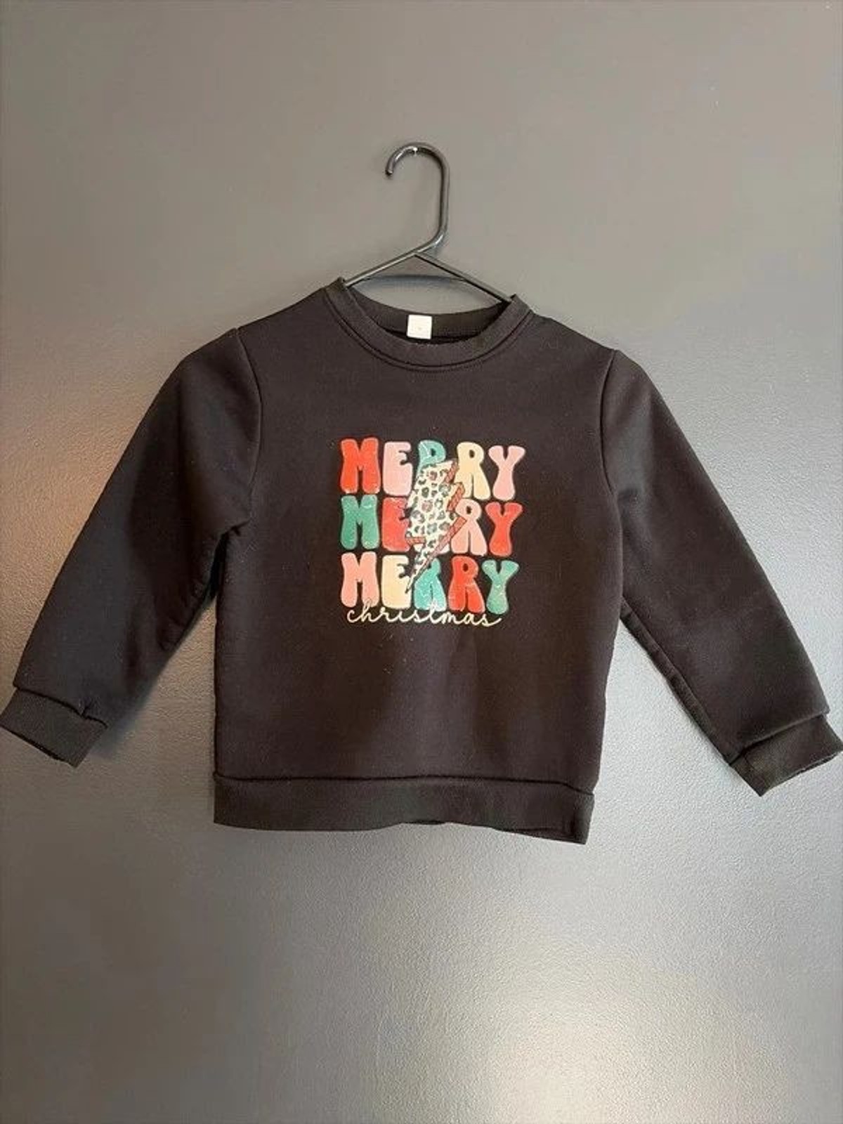Size 6Y black sweater girls merry Christmas