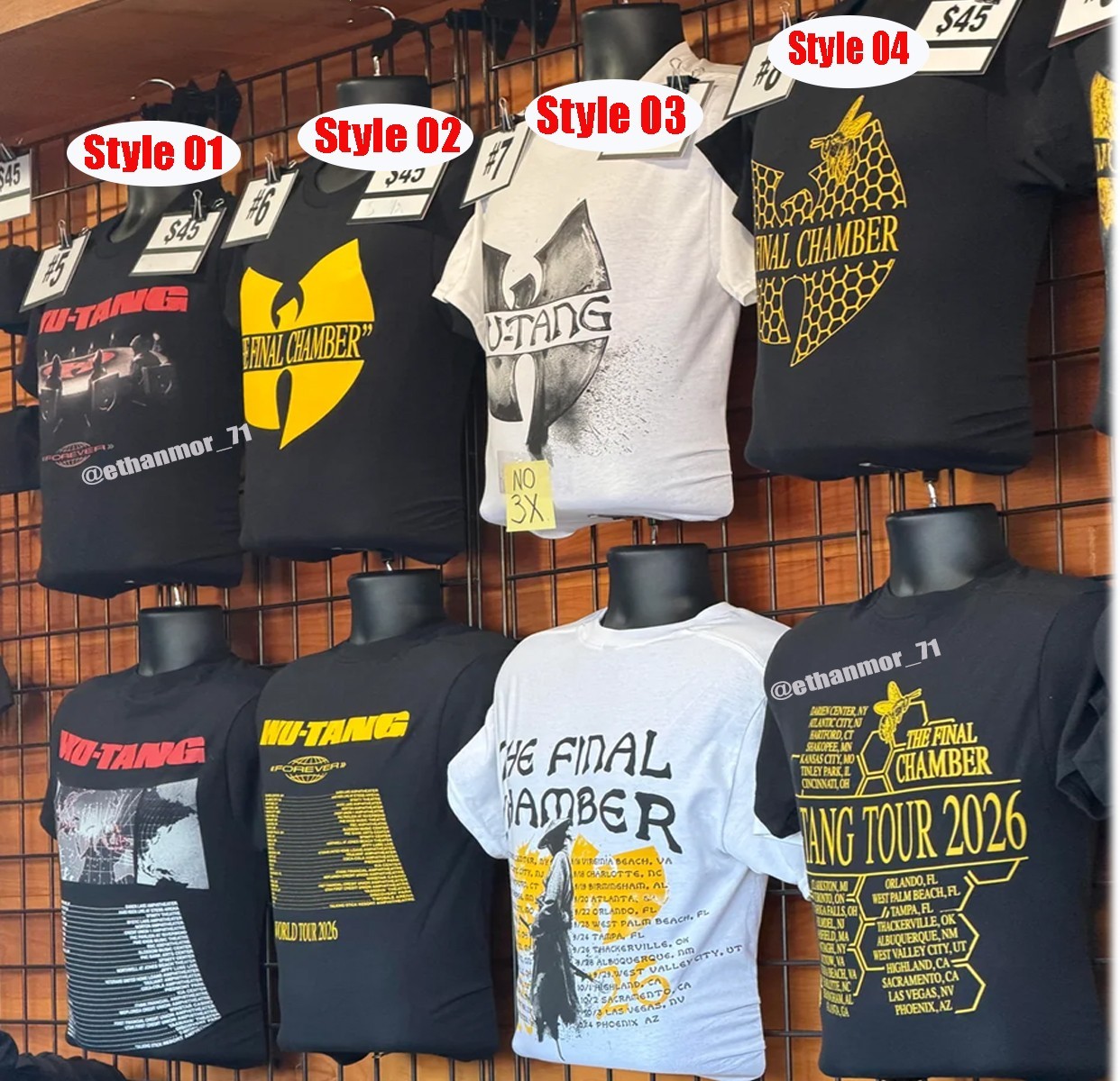 Wu-Tang Clan Final Chamber Tour 2026 T-Shirt Reprint Concert Tee