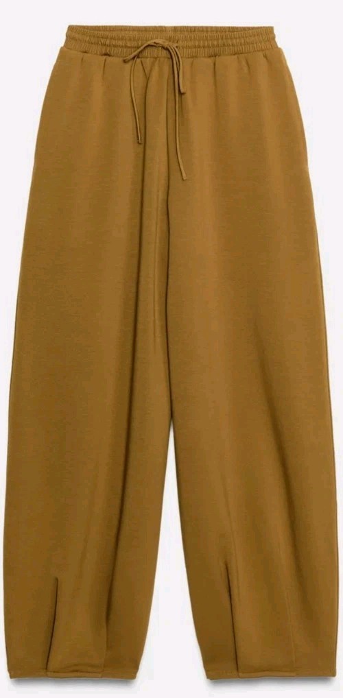 Zara Women Pleated Trousers, Color Oil, Medium