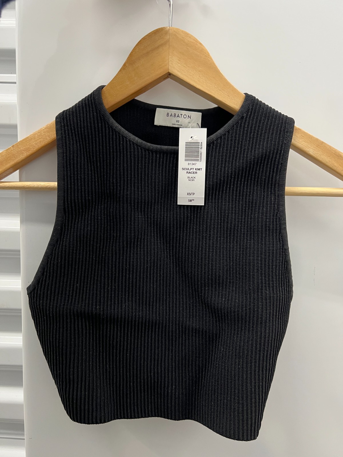 Aritzia Babaton Sculpt Knit Racer Cropped Tank 81347 Size XS New NWT