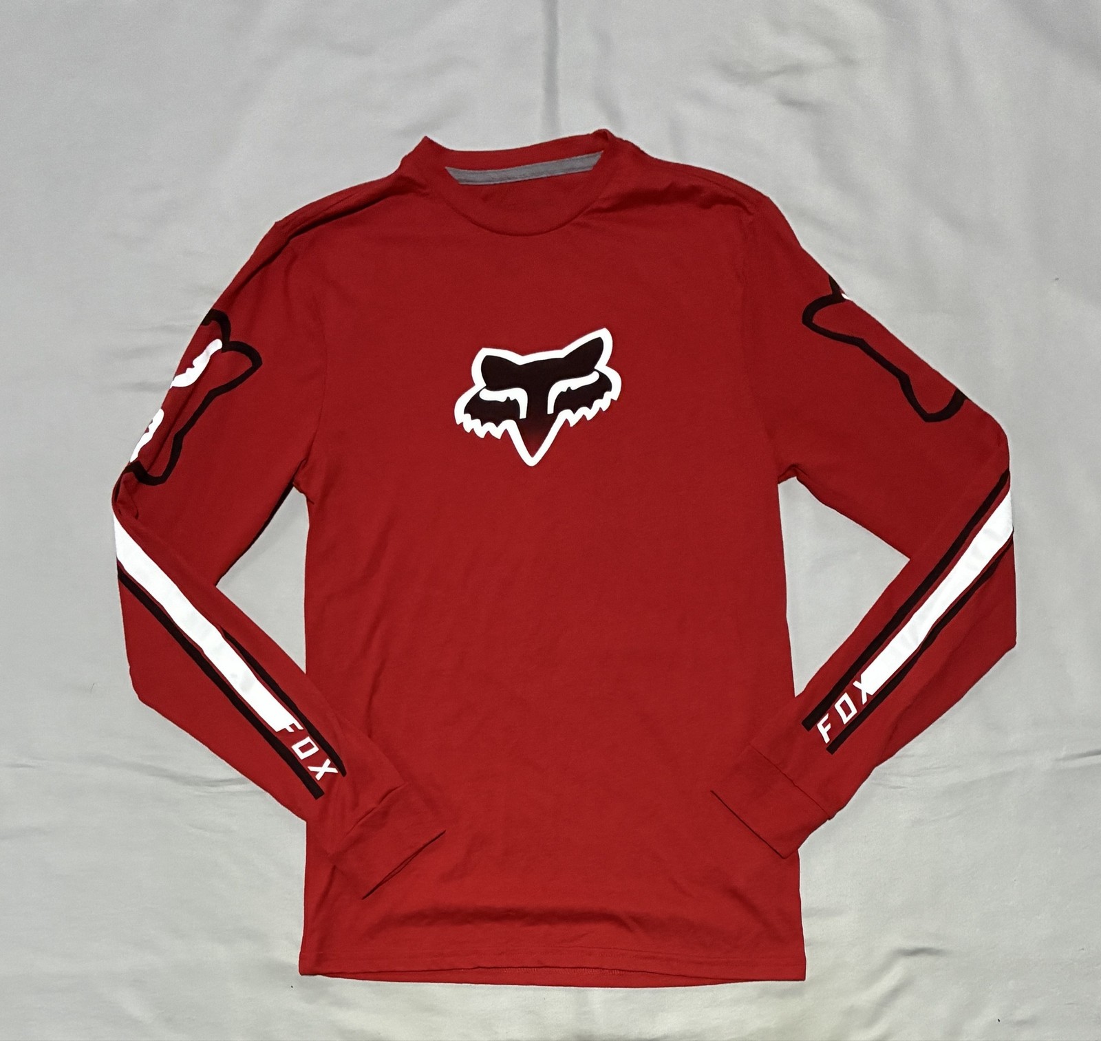 Fox Racing Shirt Mens Medium Red Long Sleeve Tech Motocross Graphic Moto Jersey