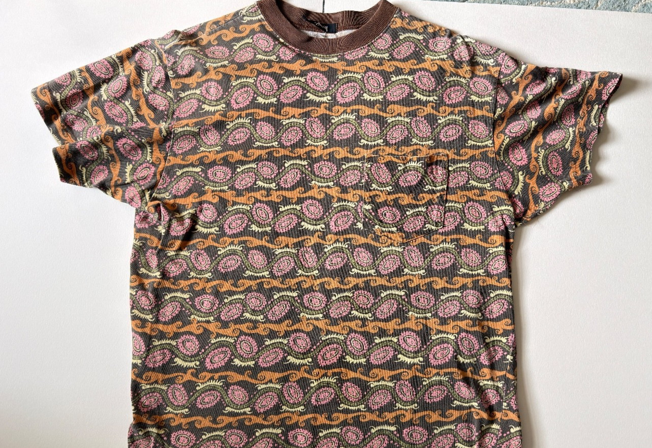 Vintage 80s Stussy Knit TomTom Pocket Tshirt Medium Surf Made In USA