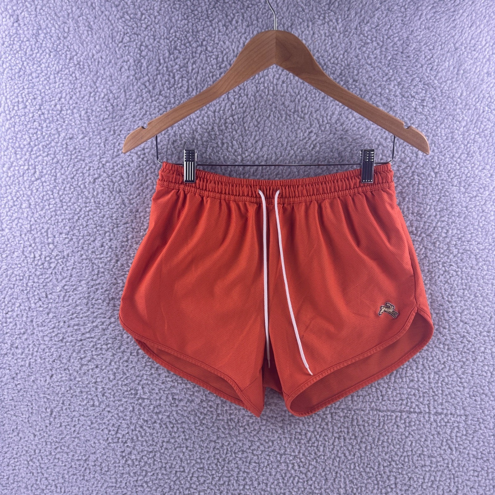 Tracksmith Mens Twilight Split Running Shorts Orange Mesh Size M