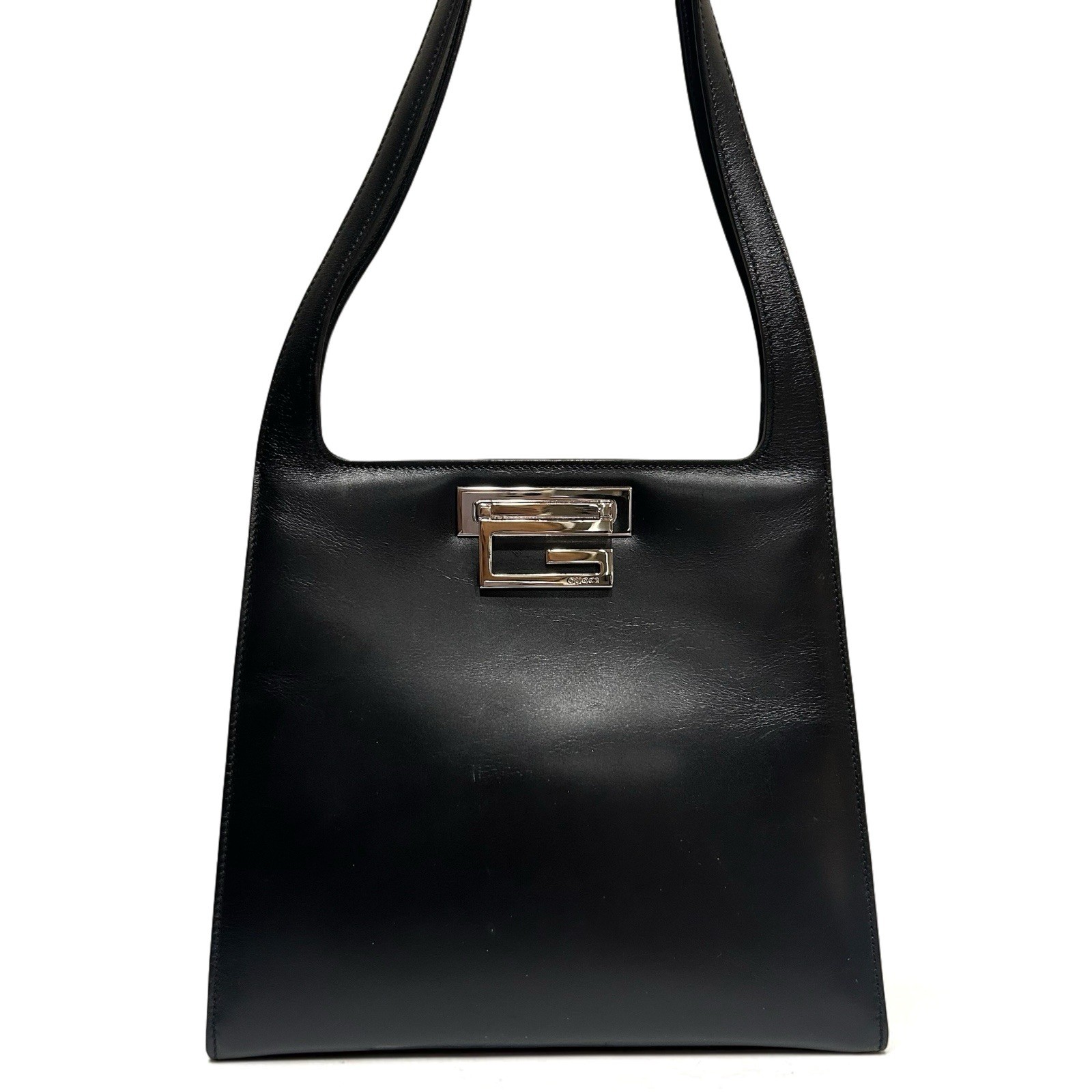 Gucci Shoulder Bag Black Leather  Auth