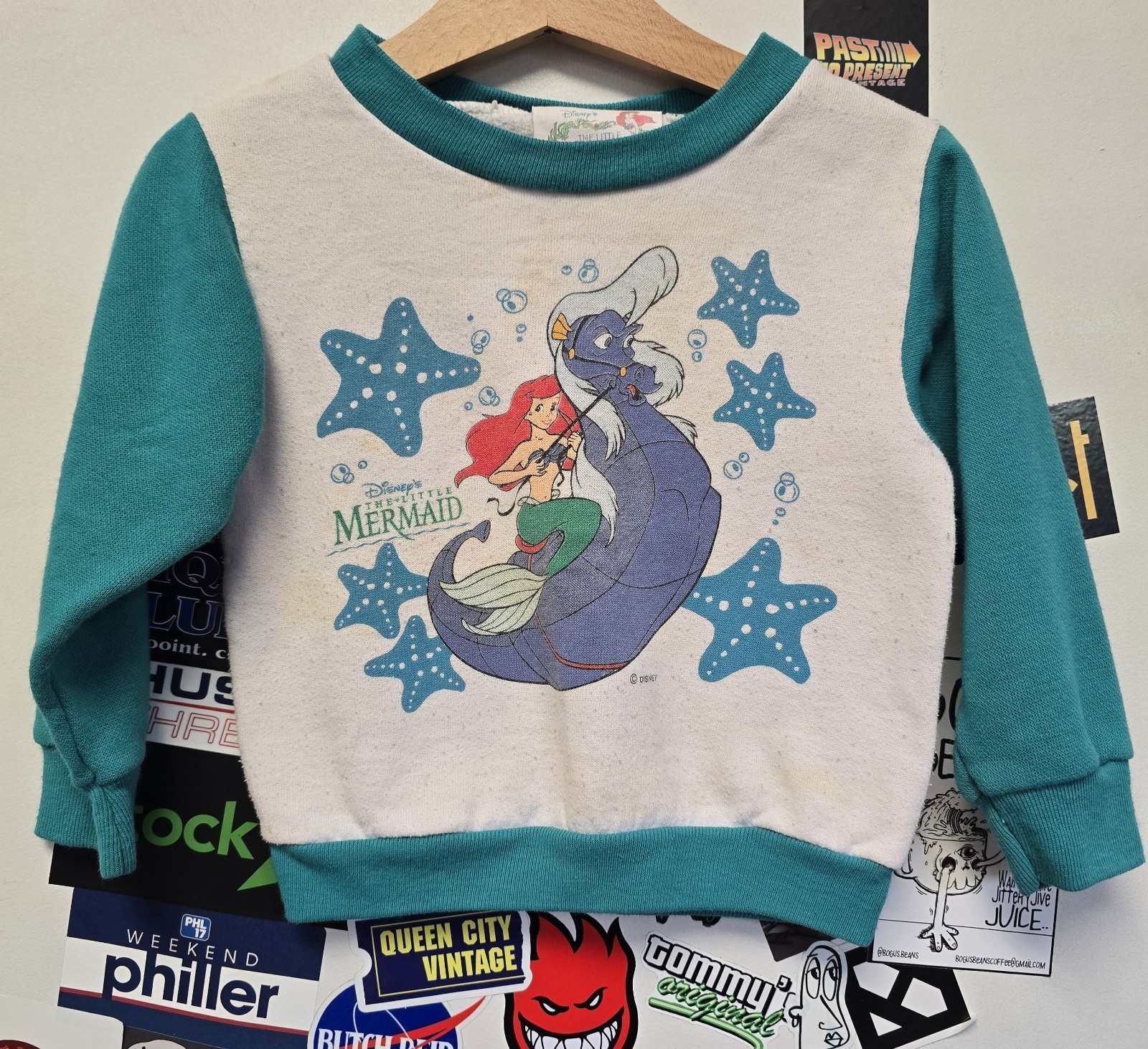 Vtg The Little Mermaid Crew Neck Sweatshirt Youth 3T Disney