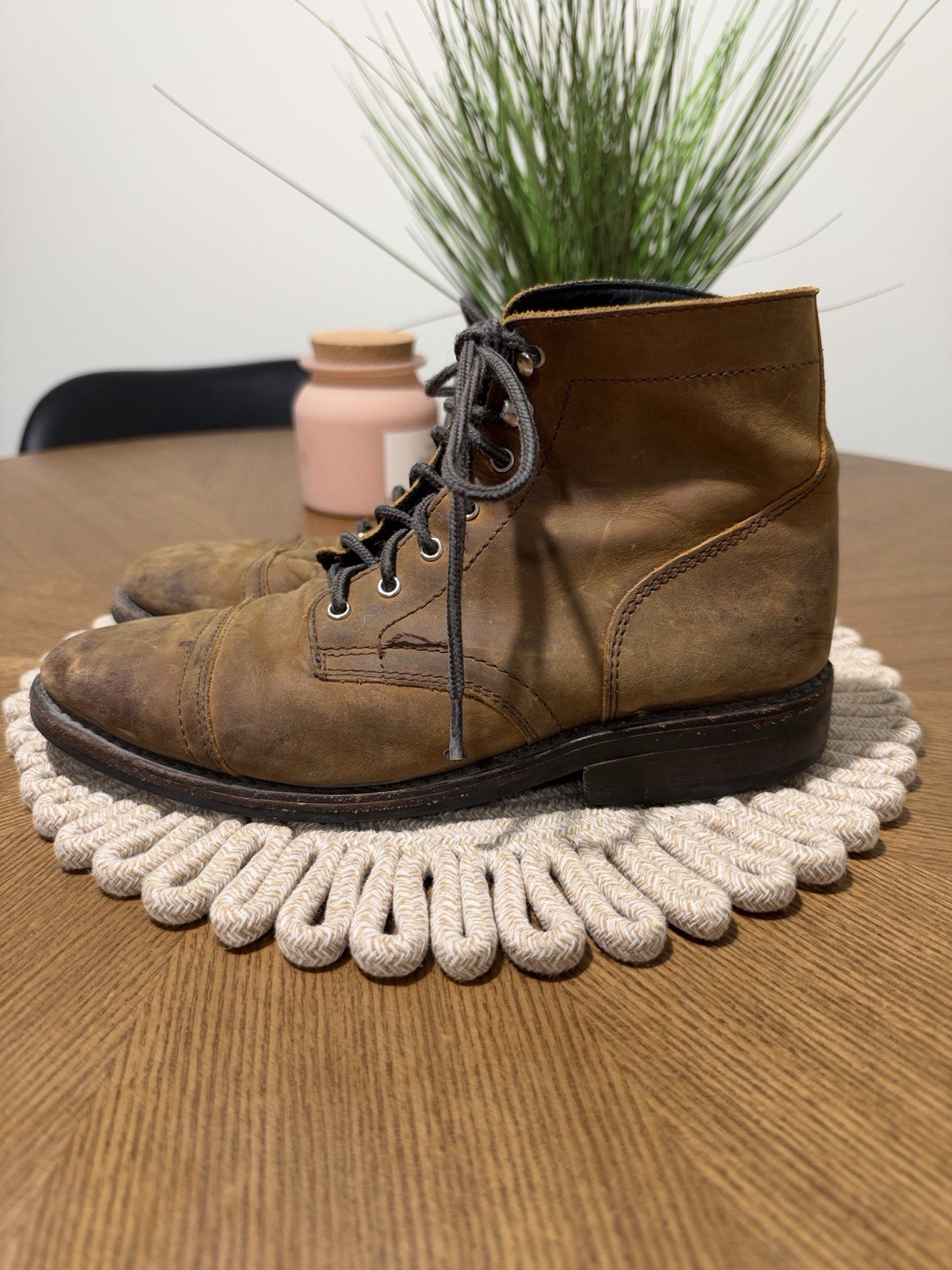 Thursday boots mens 10 brown leather cap toe boots
