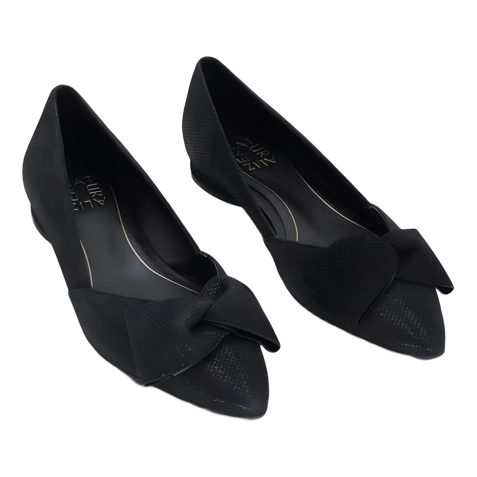 Naturalizer Havana Bow Pointed Toe Flats Black Metallic - US 6.5 EU 36.5